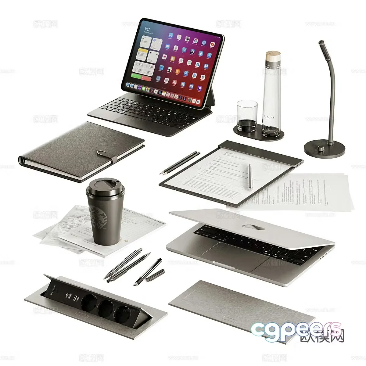 office supplies laptop 3d model
