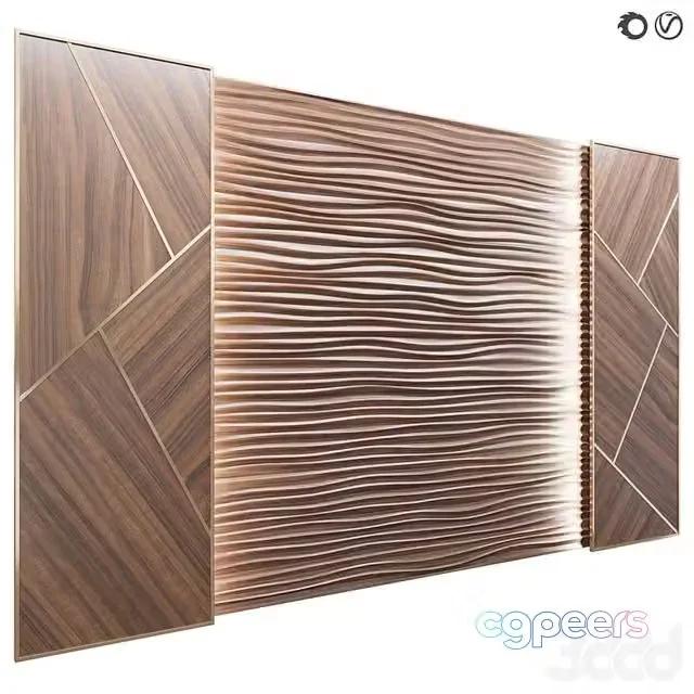 3ds Max Free – Panel Decor wooden waves