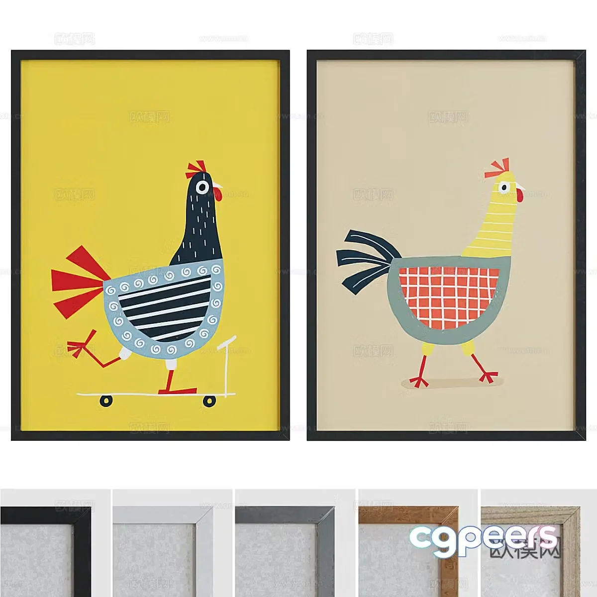 Modern hanging painting children’s painting 3d model