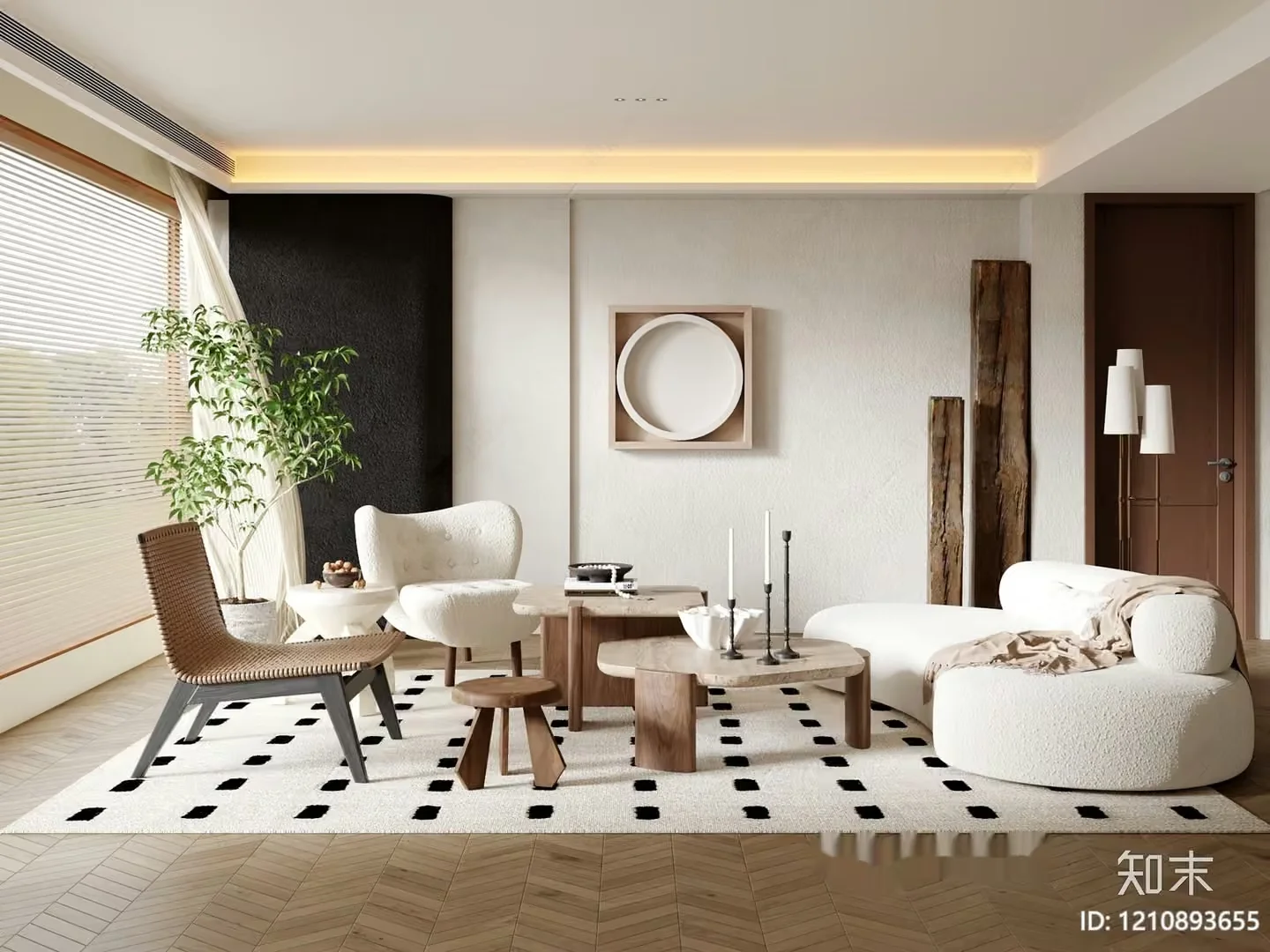 Modern Living Room 3D Model – 3892 – VRAY Render