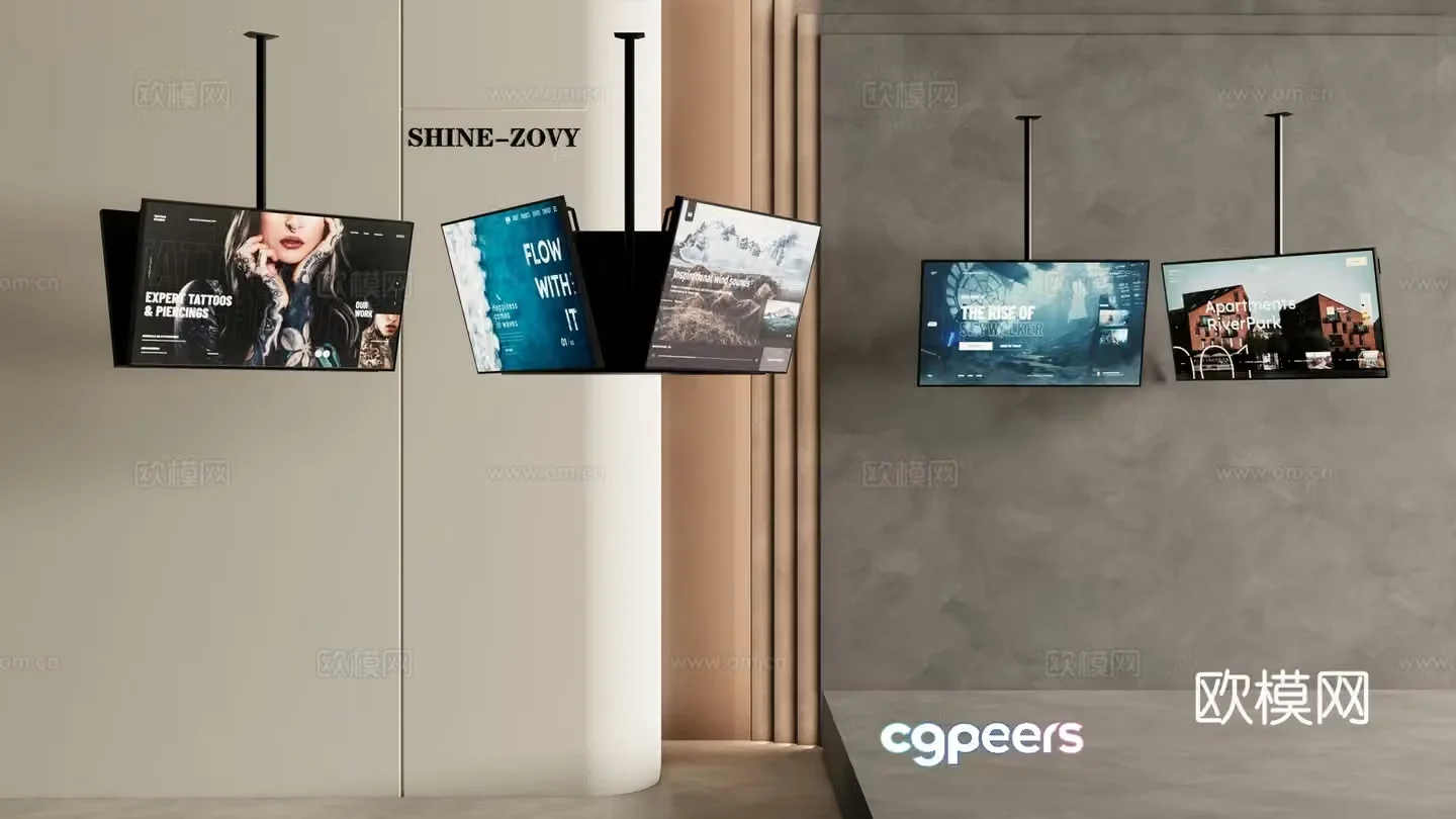 Modern hanging tv hanging tv 3d model