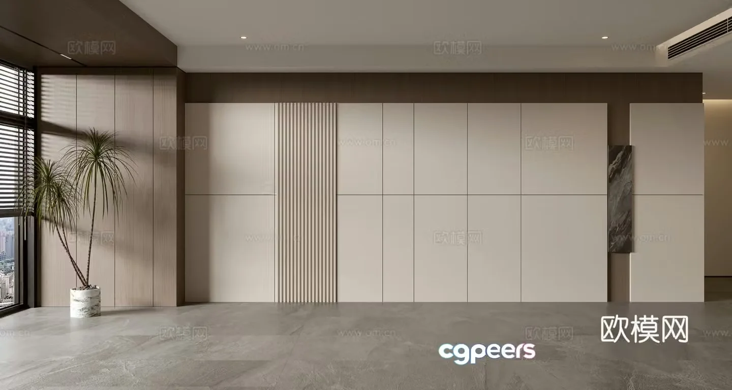 Modern sofa background wall 3d model