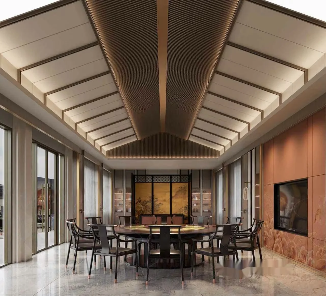 Large Dining Room 3D Model – 18281 – VRAY Render