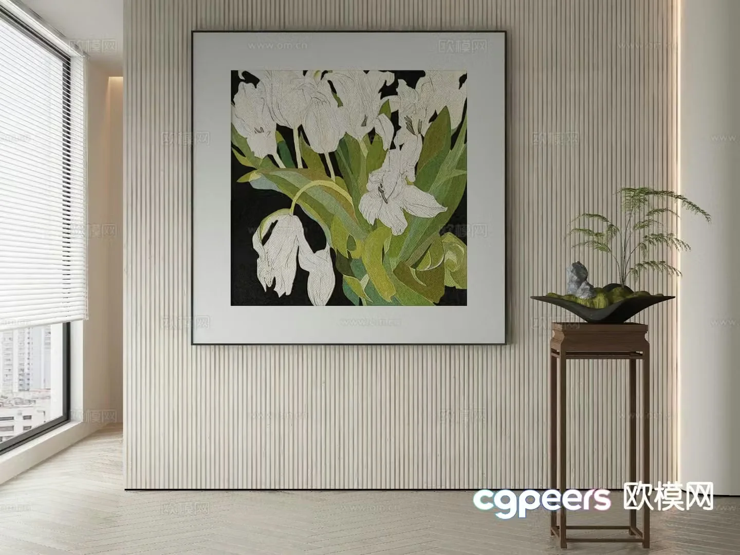 Modern art painting flower painting decorative painting 3d model