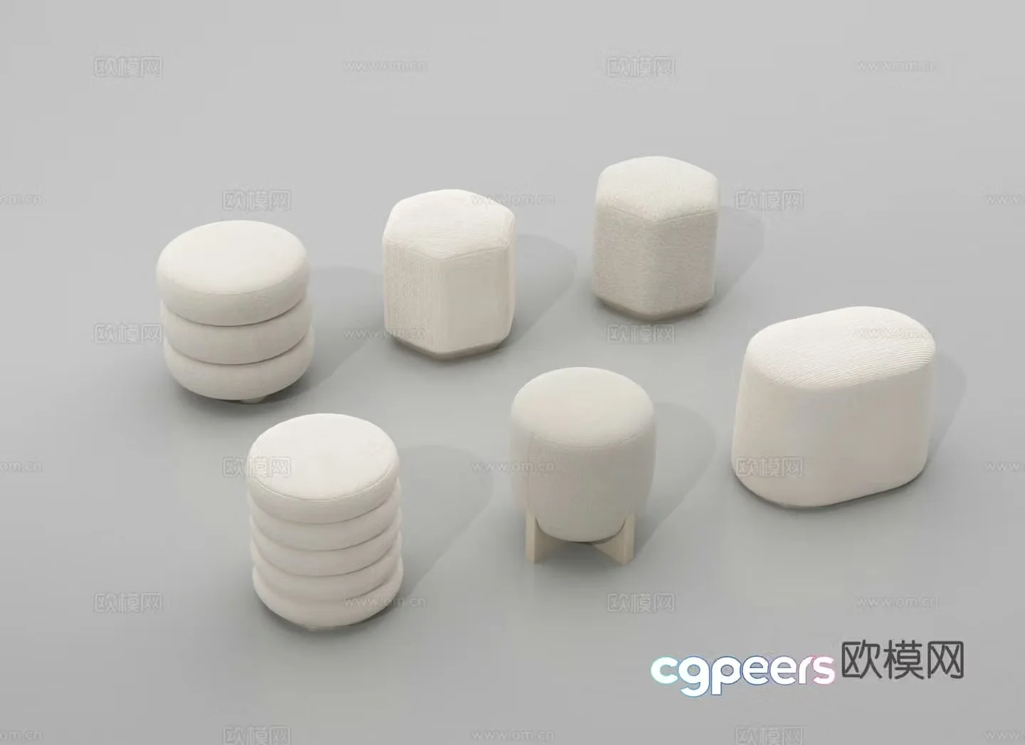 Sofa stool shoe change stool stool round stool 3d model