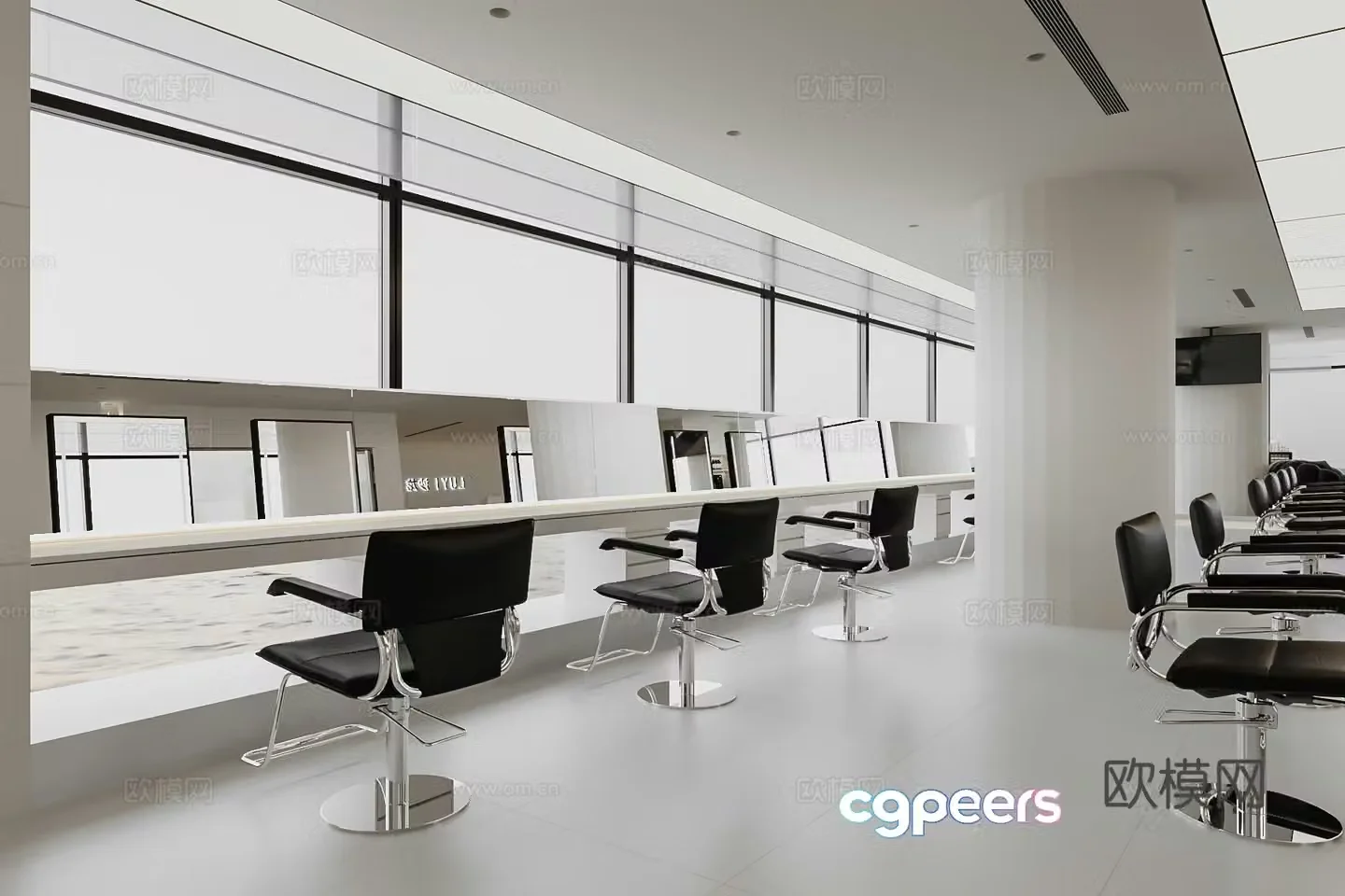 Beauty salon barber shop 3d model