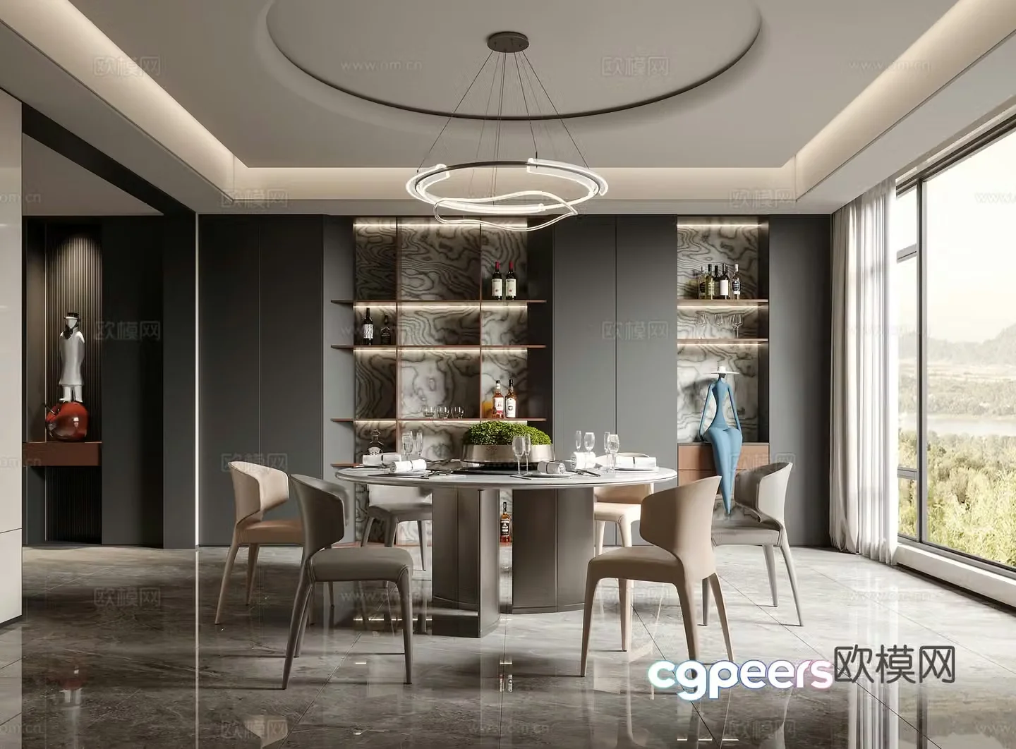Modern Italian restaurant 3d model