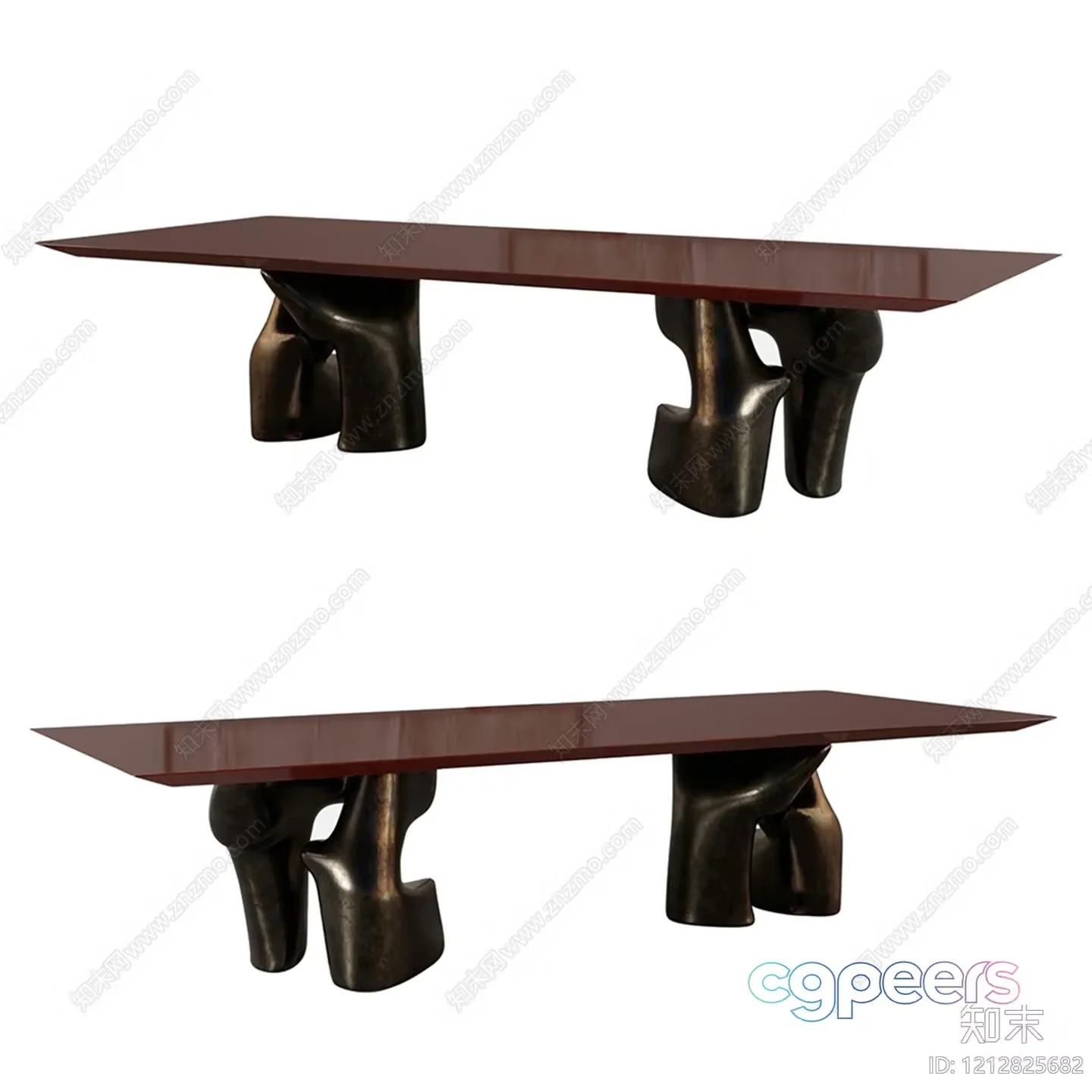Modern Brown Table 3D Model – 5511 – VRAY Render
