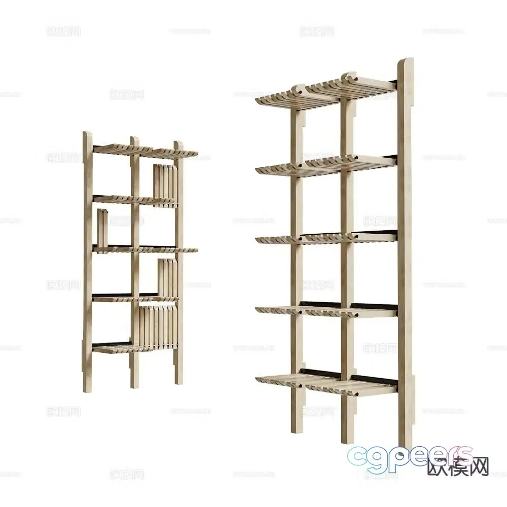SVITANOK storage rack wooden bookshelf 3d model