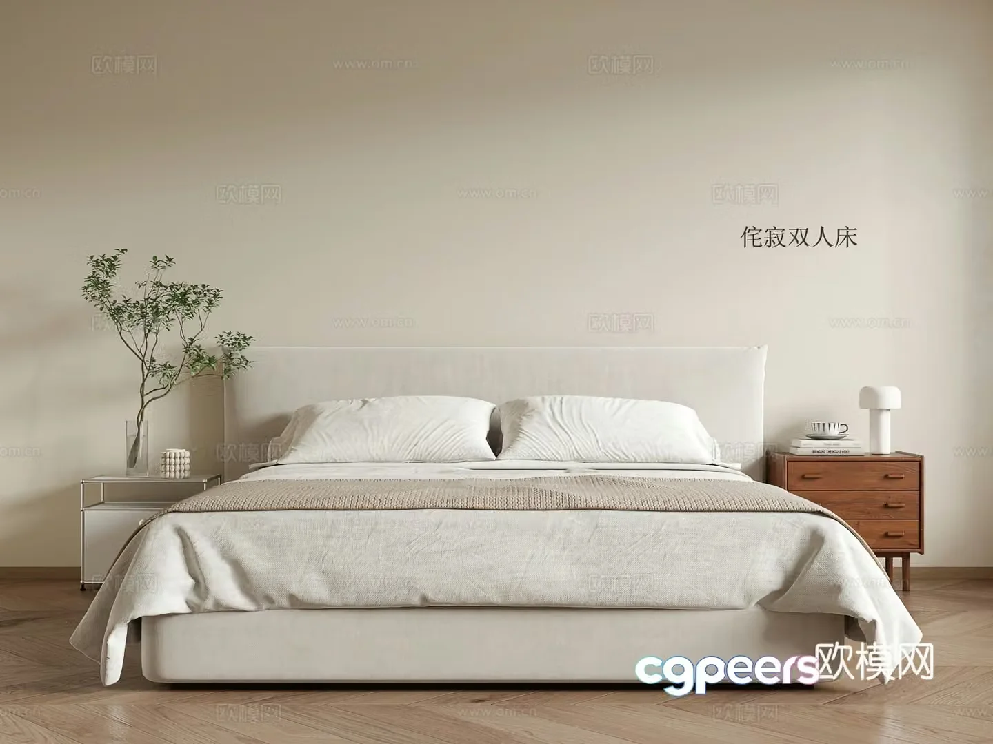 Wasabi Double Bed 3D Model