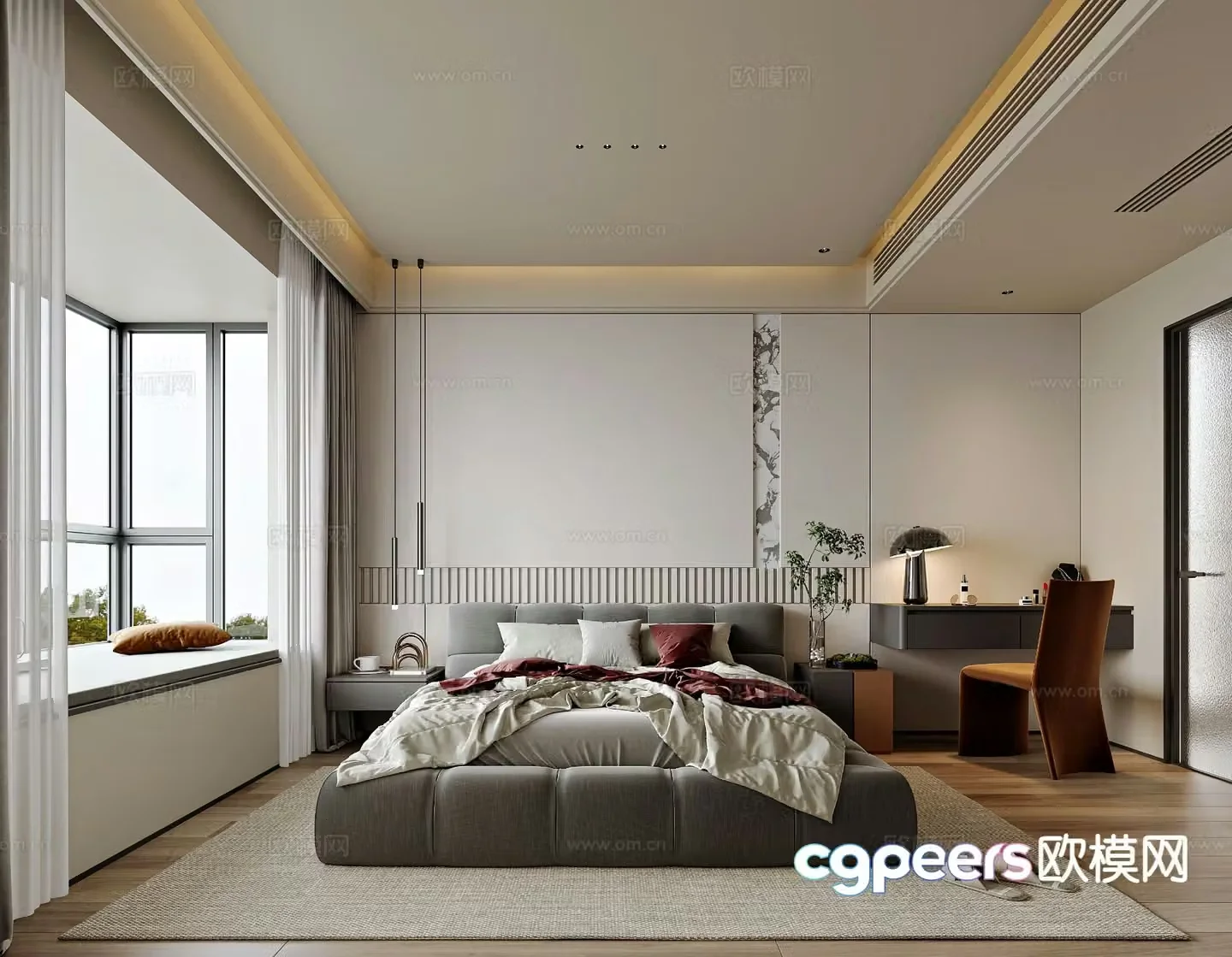 Modern bedroom master bedroom 3d model