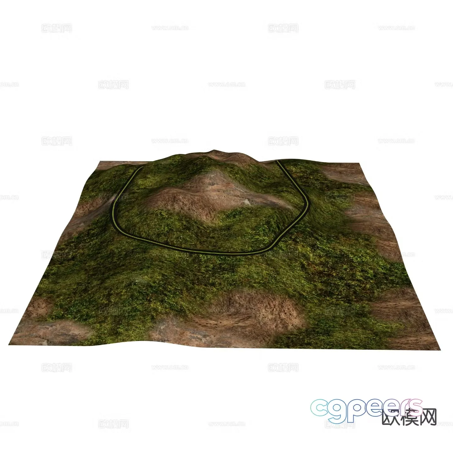 Winding mountain road mountain mountain shape 3d model
