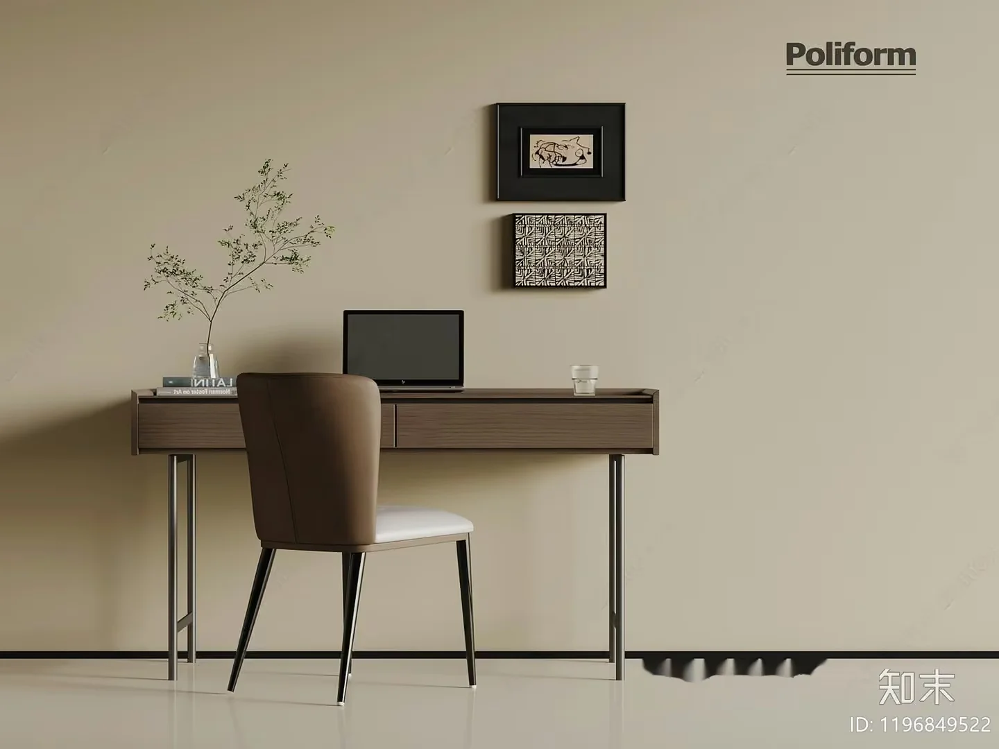 Modern Office Desk 3D Model – 17293 – VRAY Render