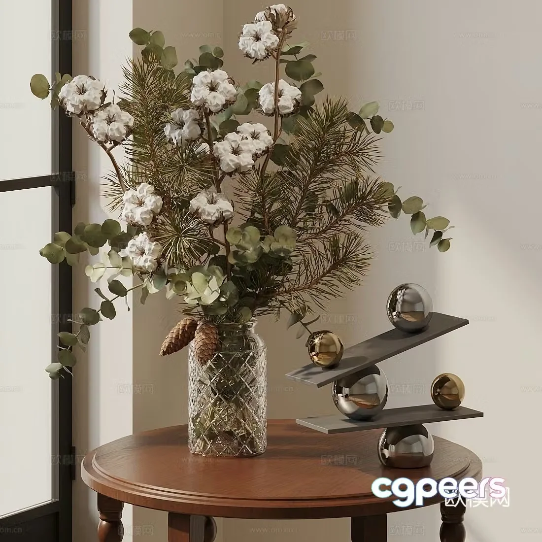 Flower art potted plants Green plant potted plants Flower art green plant 3D model