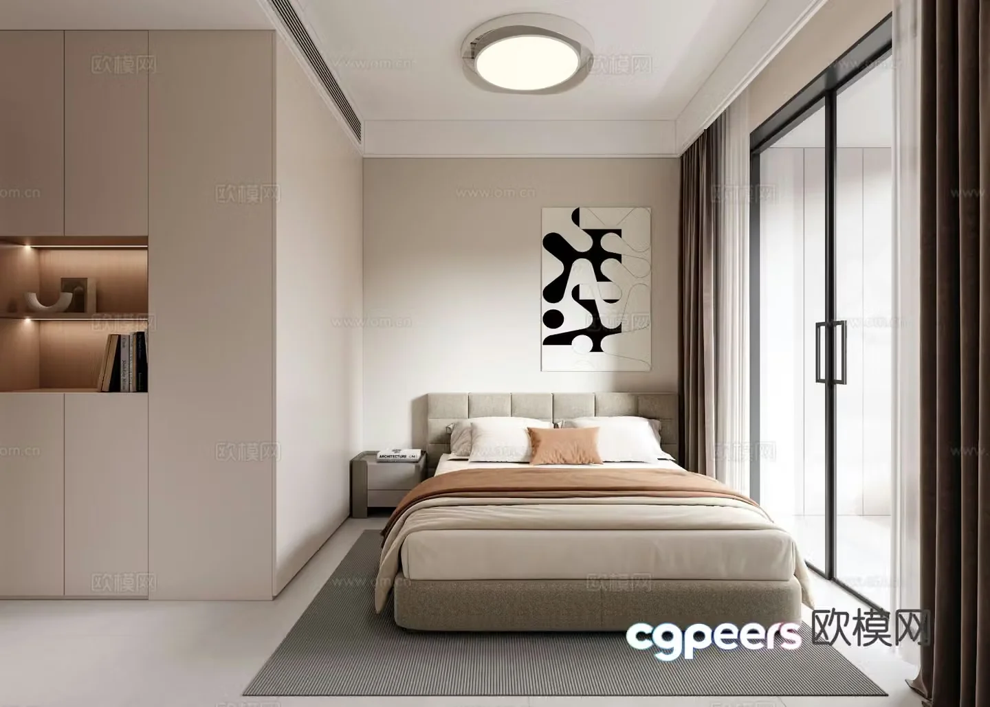 Modern bedroom second bedroom 3d model