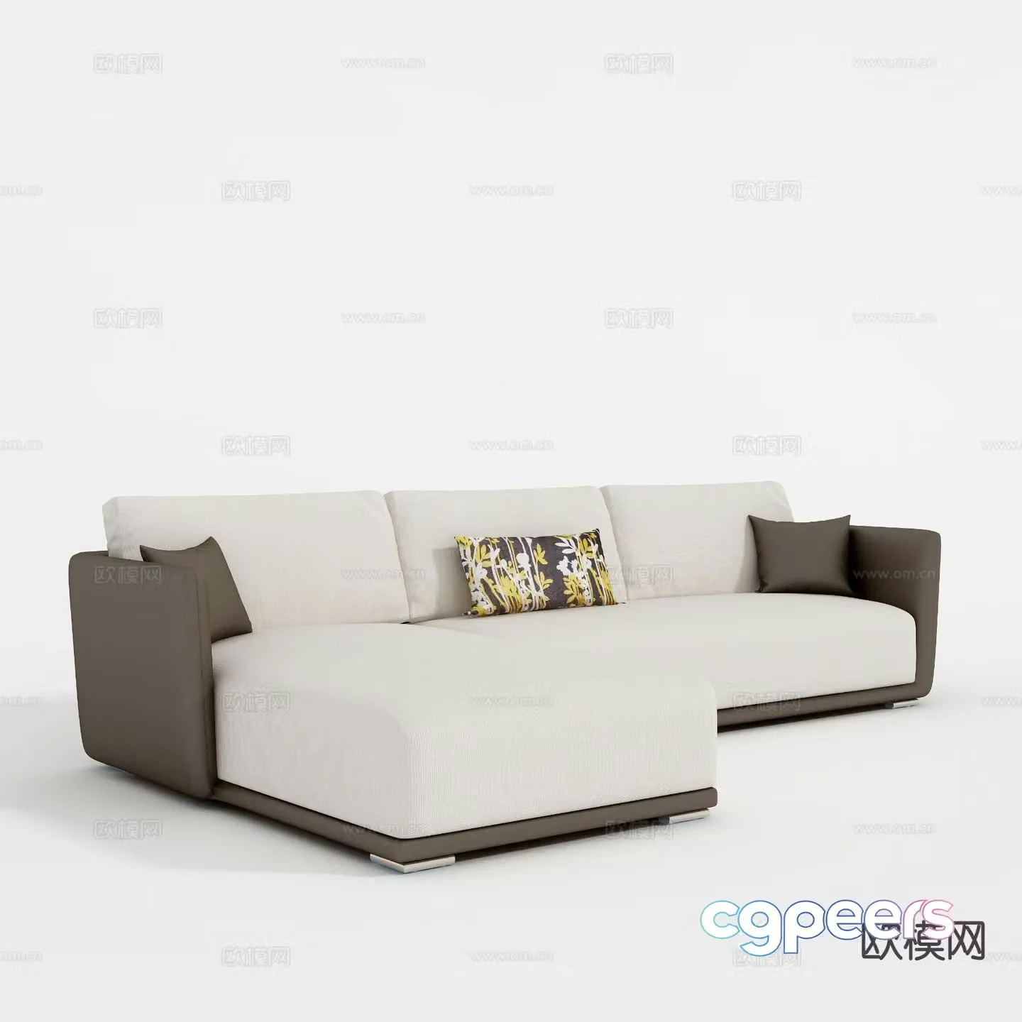Simple corner sofa multi-person sofa 3D model