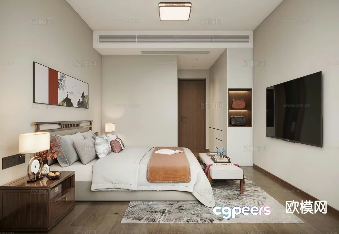 New Chinese style bedroom master bedroom 3d model