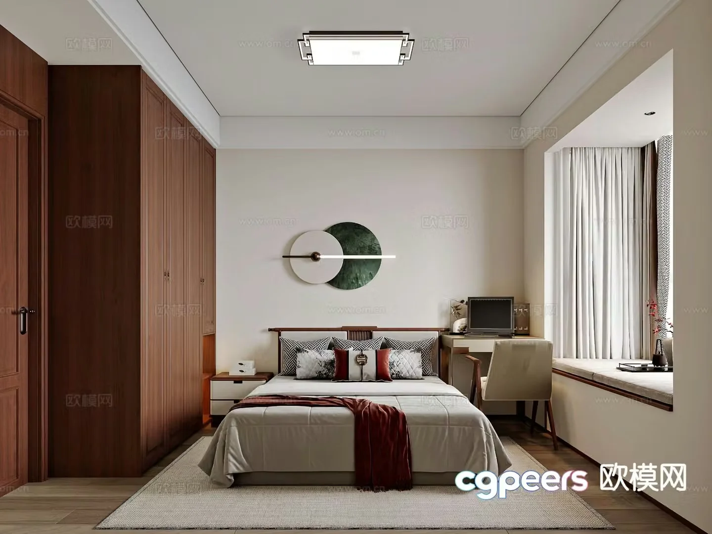 Chinese style bedroom Elderly room Elderly room 3D model