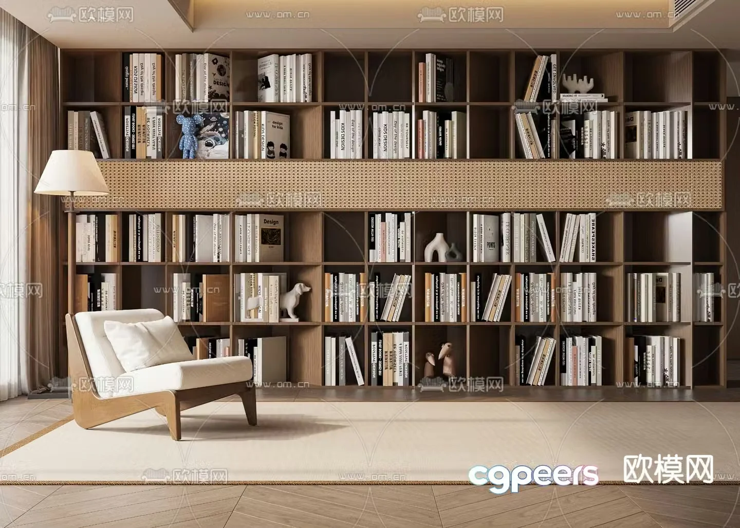 Medieval style bookcase 3D model