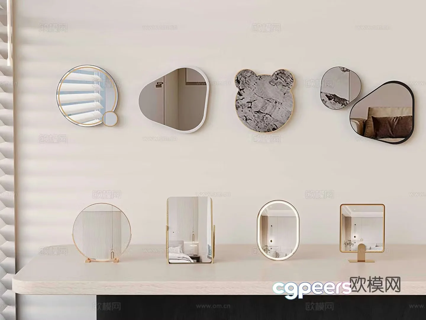 Mirror cosmetic mirror decorative mirror 3d model