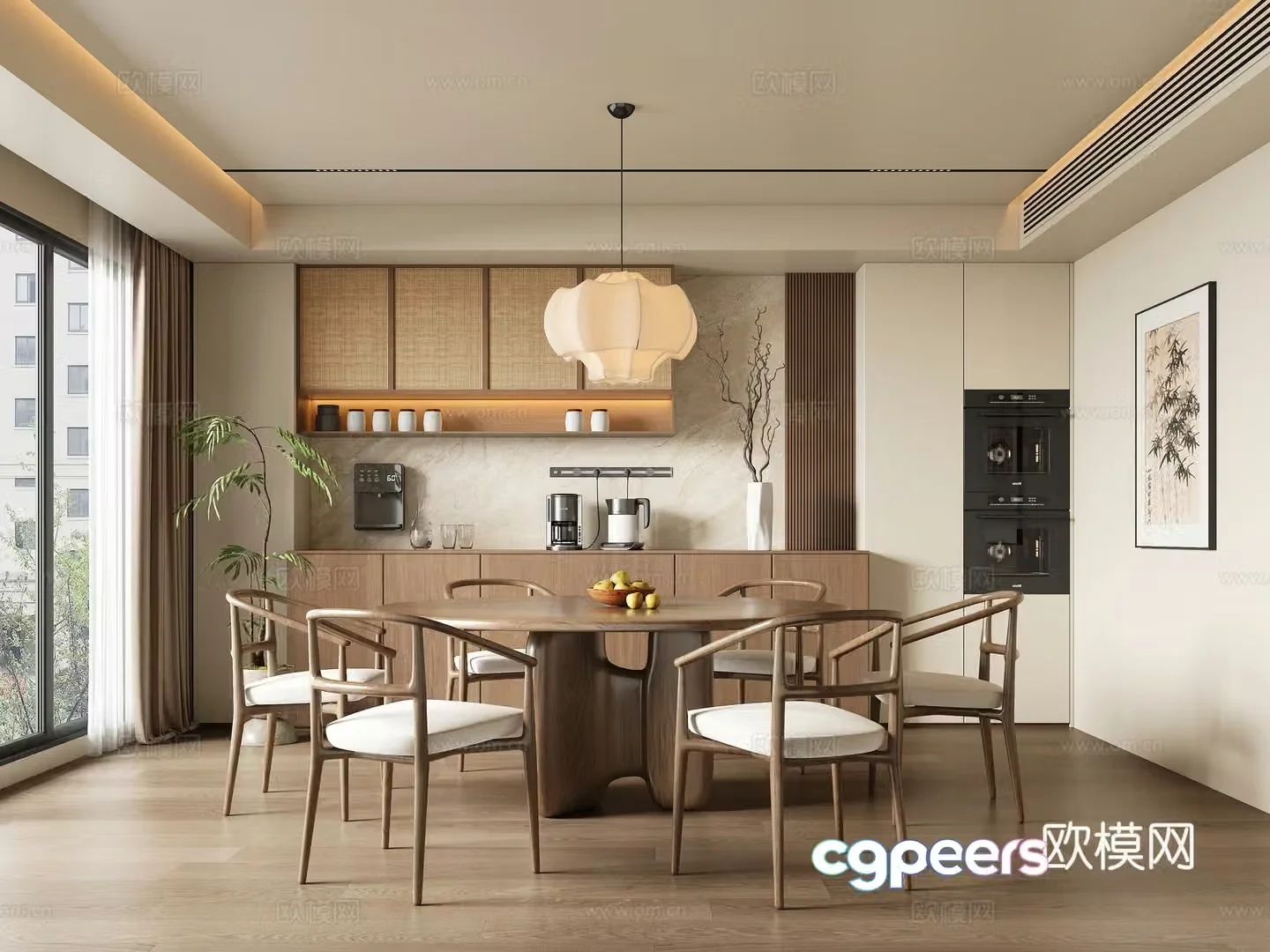 Song style aesthetic restaurant 3D model