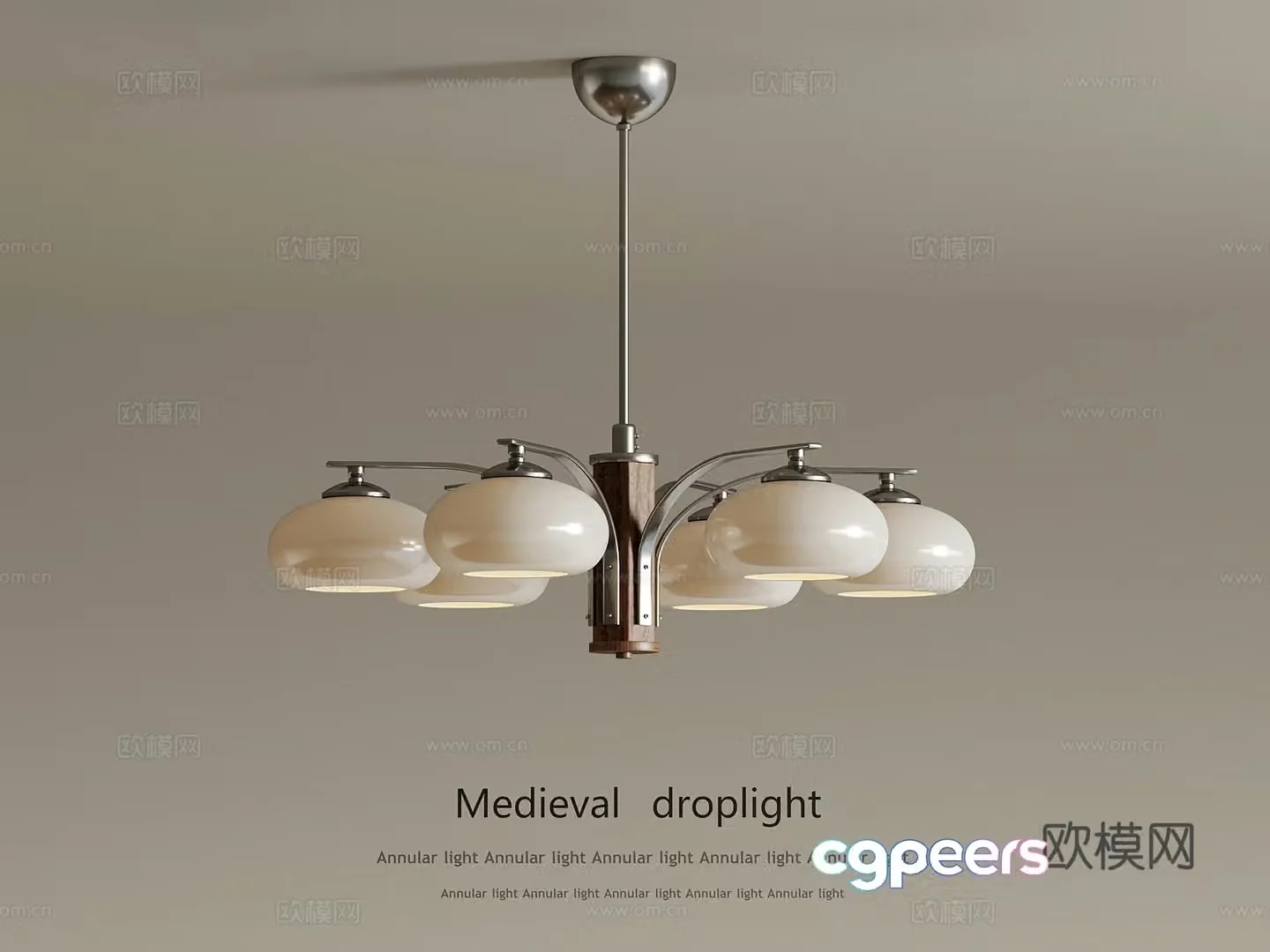 French medieval style chandelier 3d model