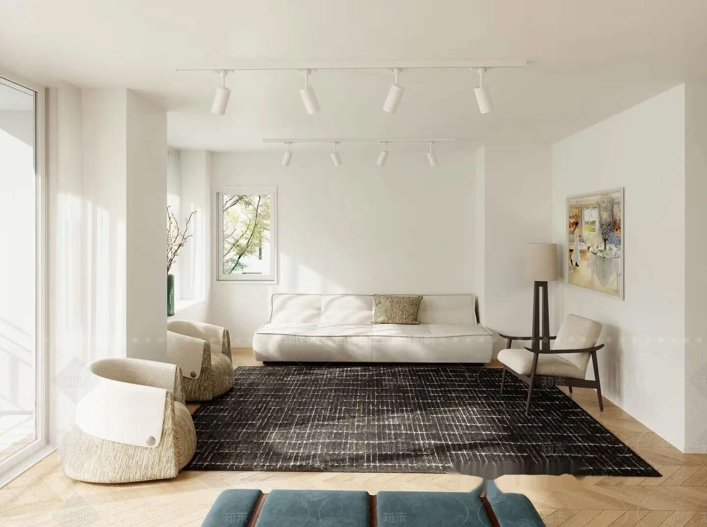 Modern Living Room 3D Model – 12648 – VRAY Render