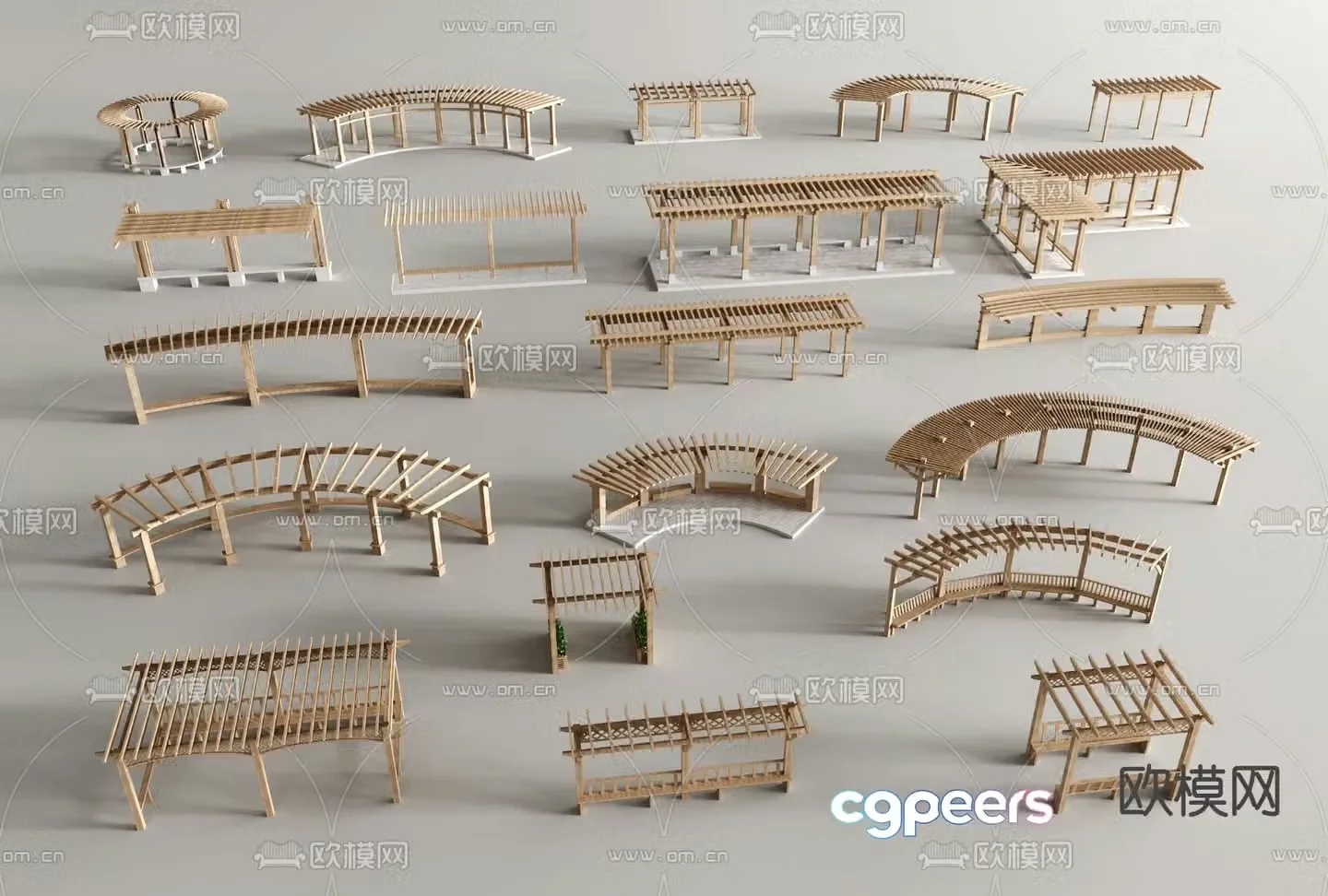 Landscape Gallery Flower Rack Corridor Grape Rack 3D Model
