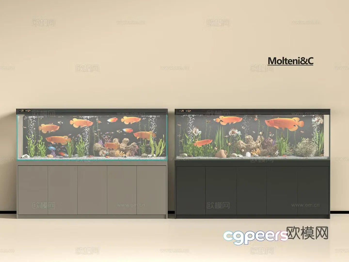 Modern fish tank 3d model