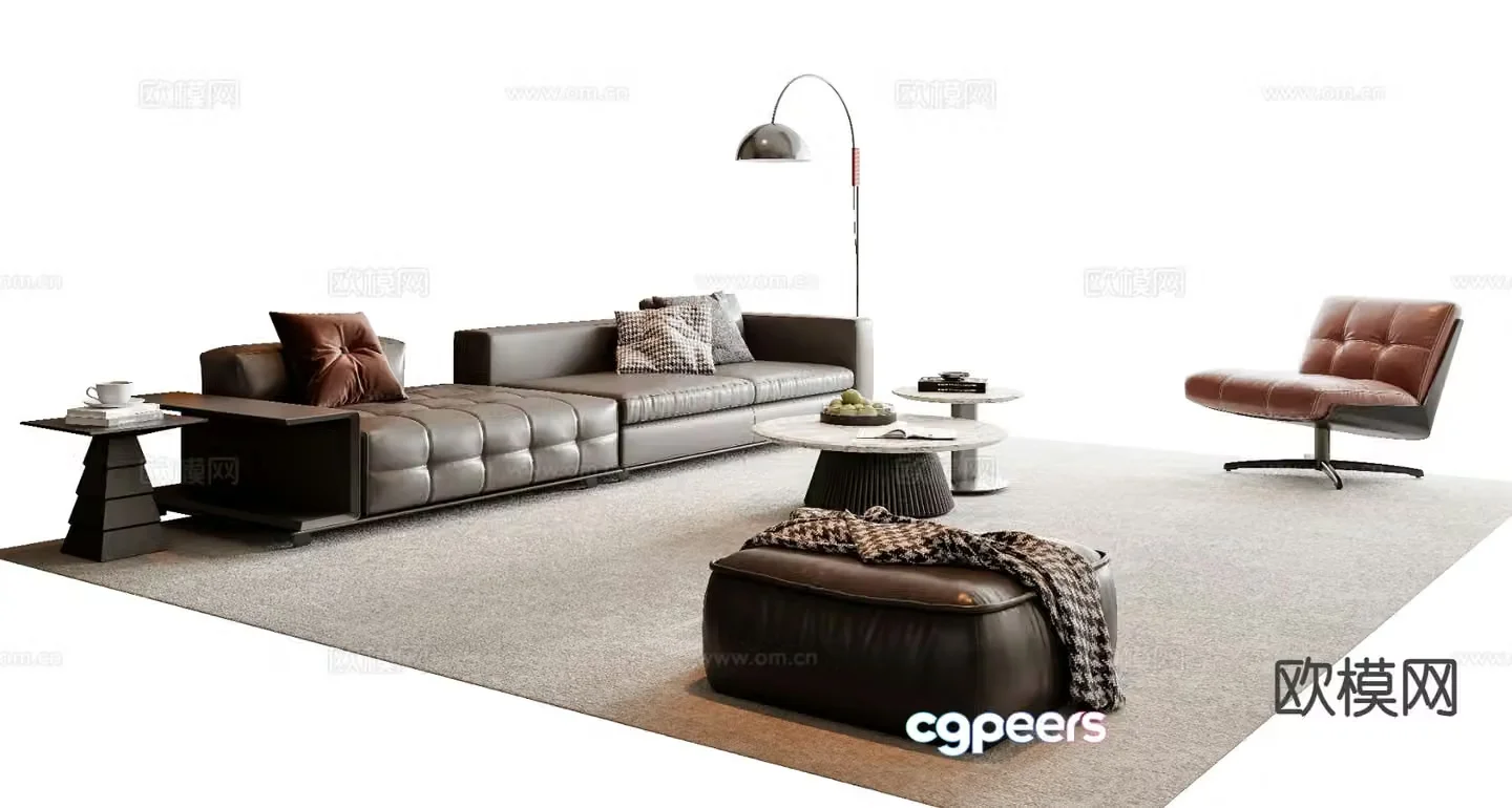 Italian sectional sofa 3d model