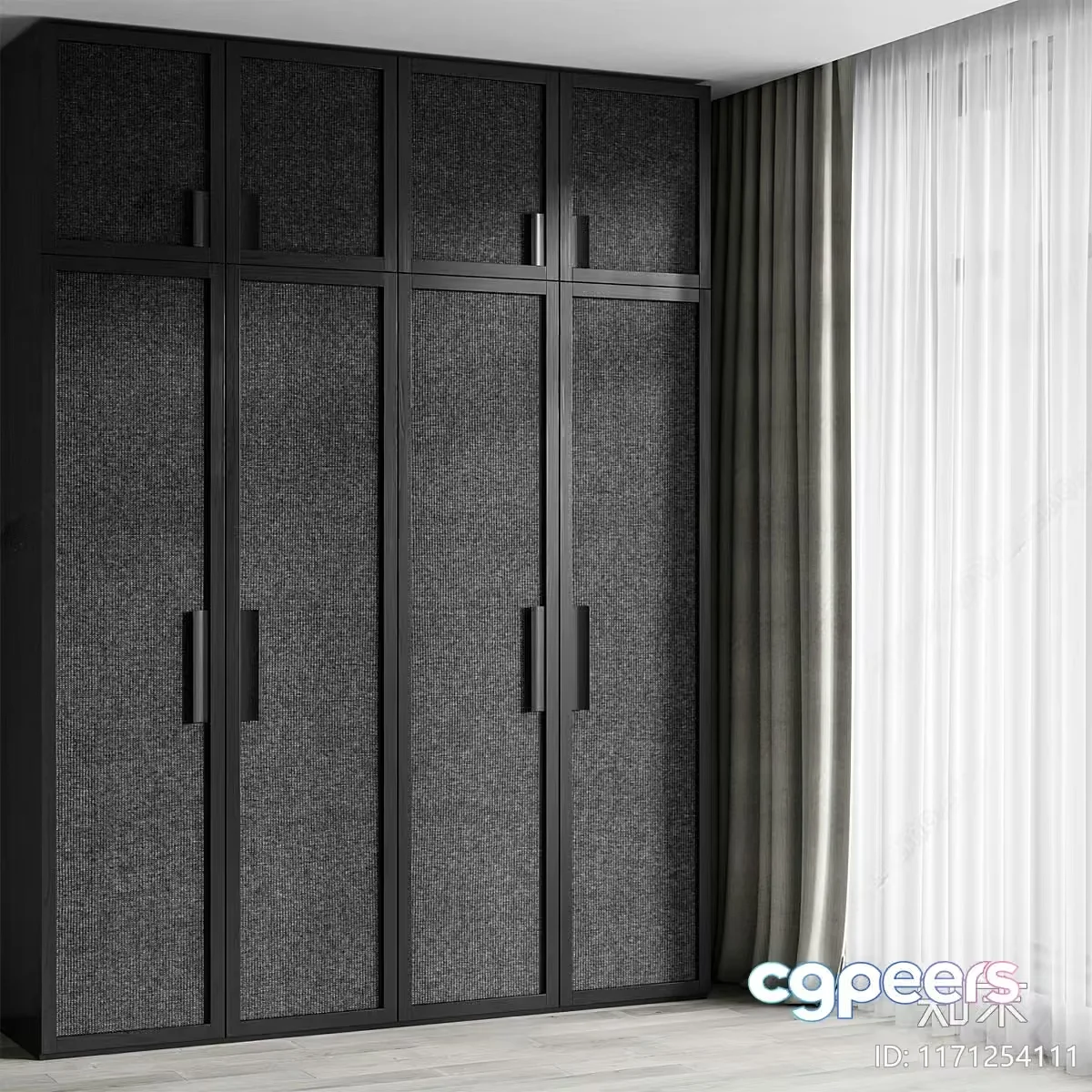 Modern Grey Wardrobe 3D Model – 9053 – VRAY Render