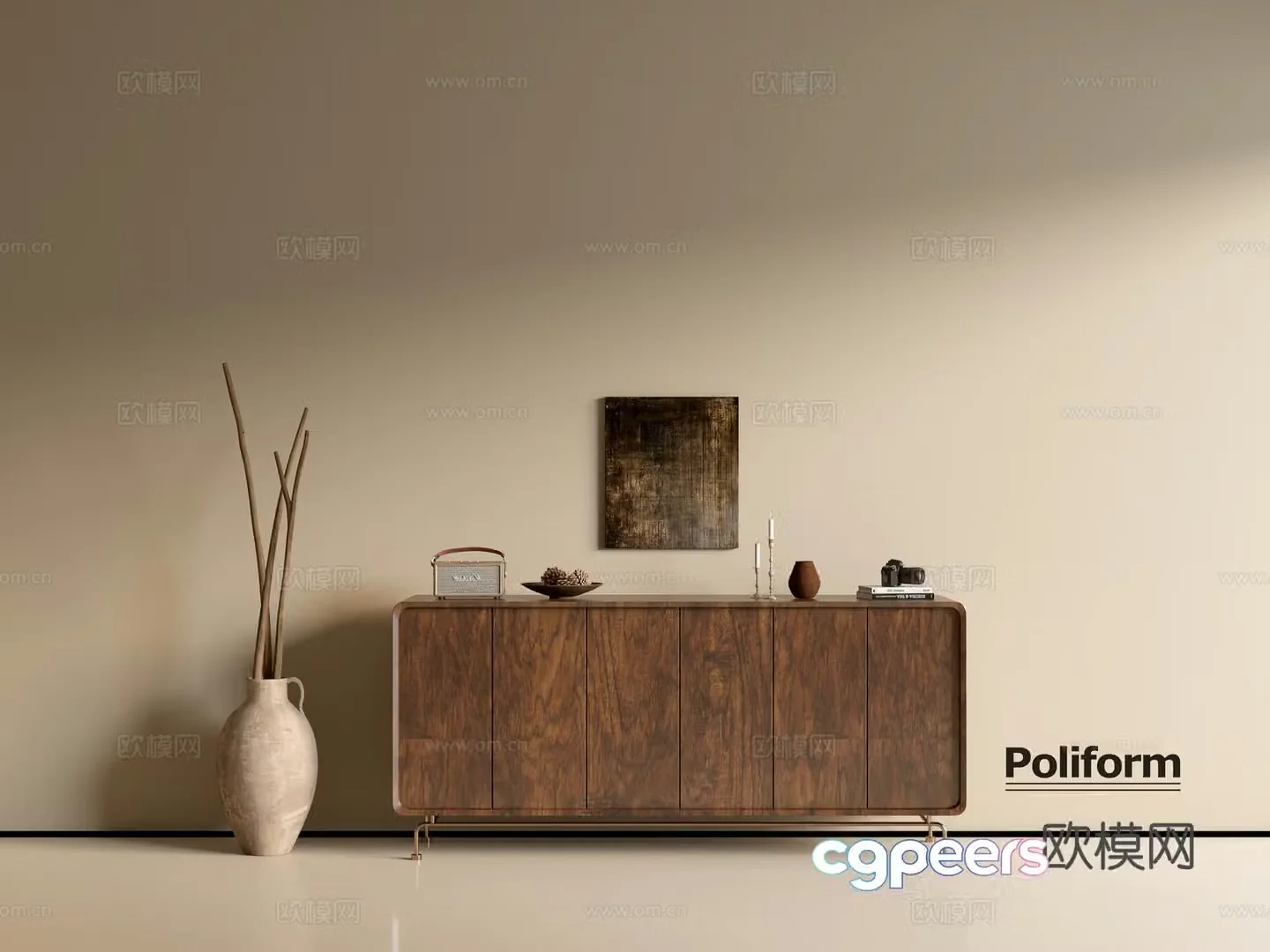 Wasabi Wood Grain Cabinet Ins Wind Minimalist Wind Cabinet Overall Cabinet Side Cabinet Balcony Cabinet Storage 3D Model