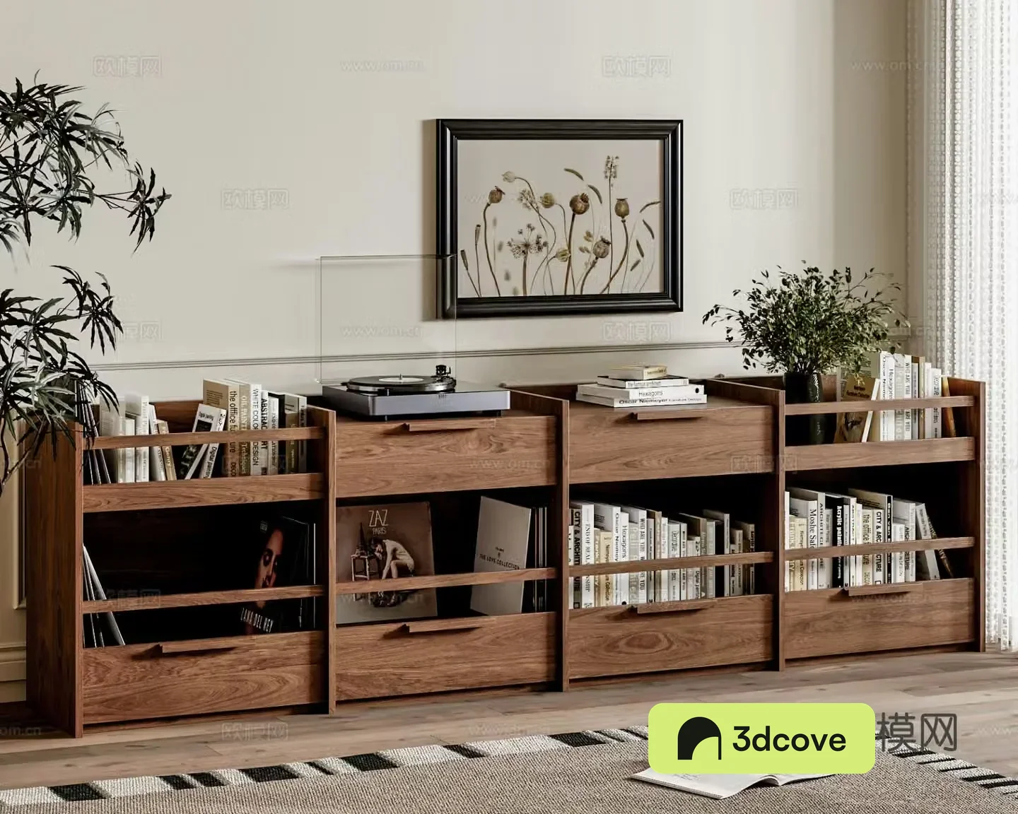 Medieval style short bookcase floor bookcase
