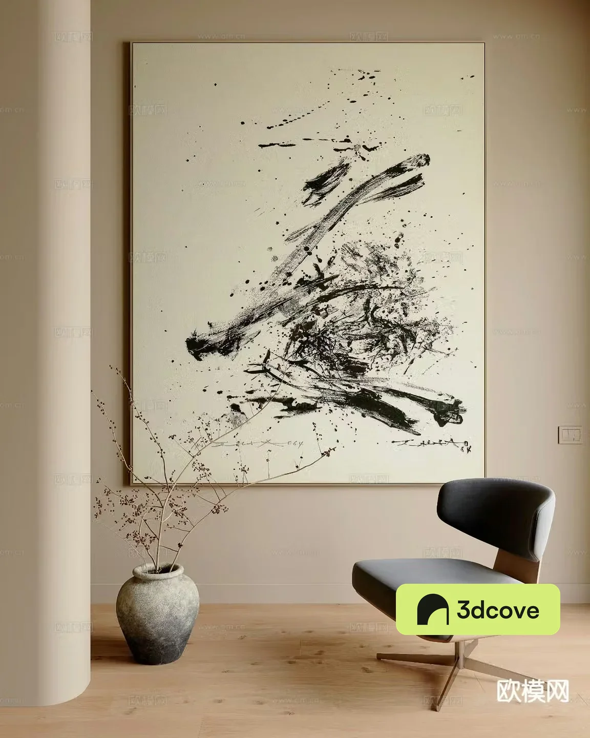 Wabi-sabi painting ink painting decorative painting hanging painting