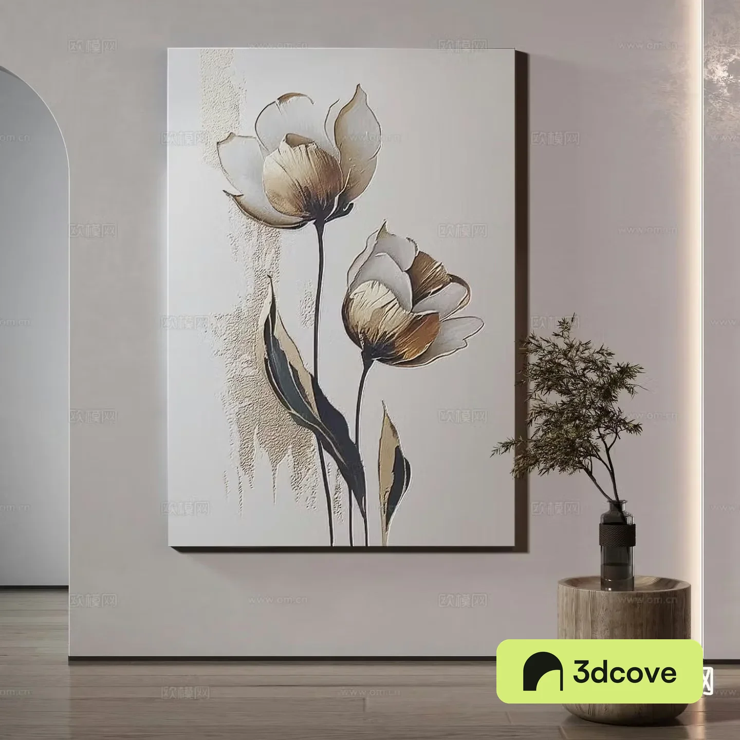 Modern flower painting decorative painting