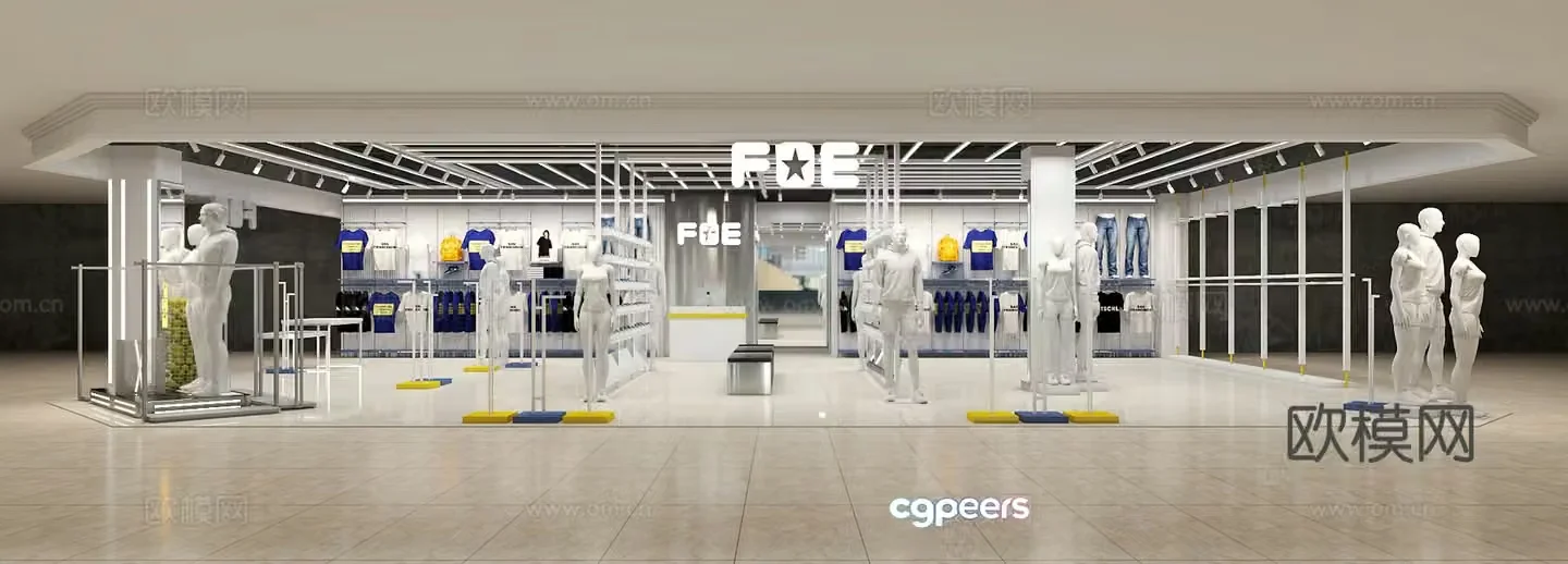 Modern clothing store 3d model