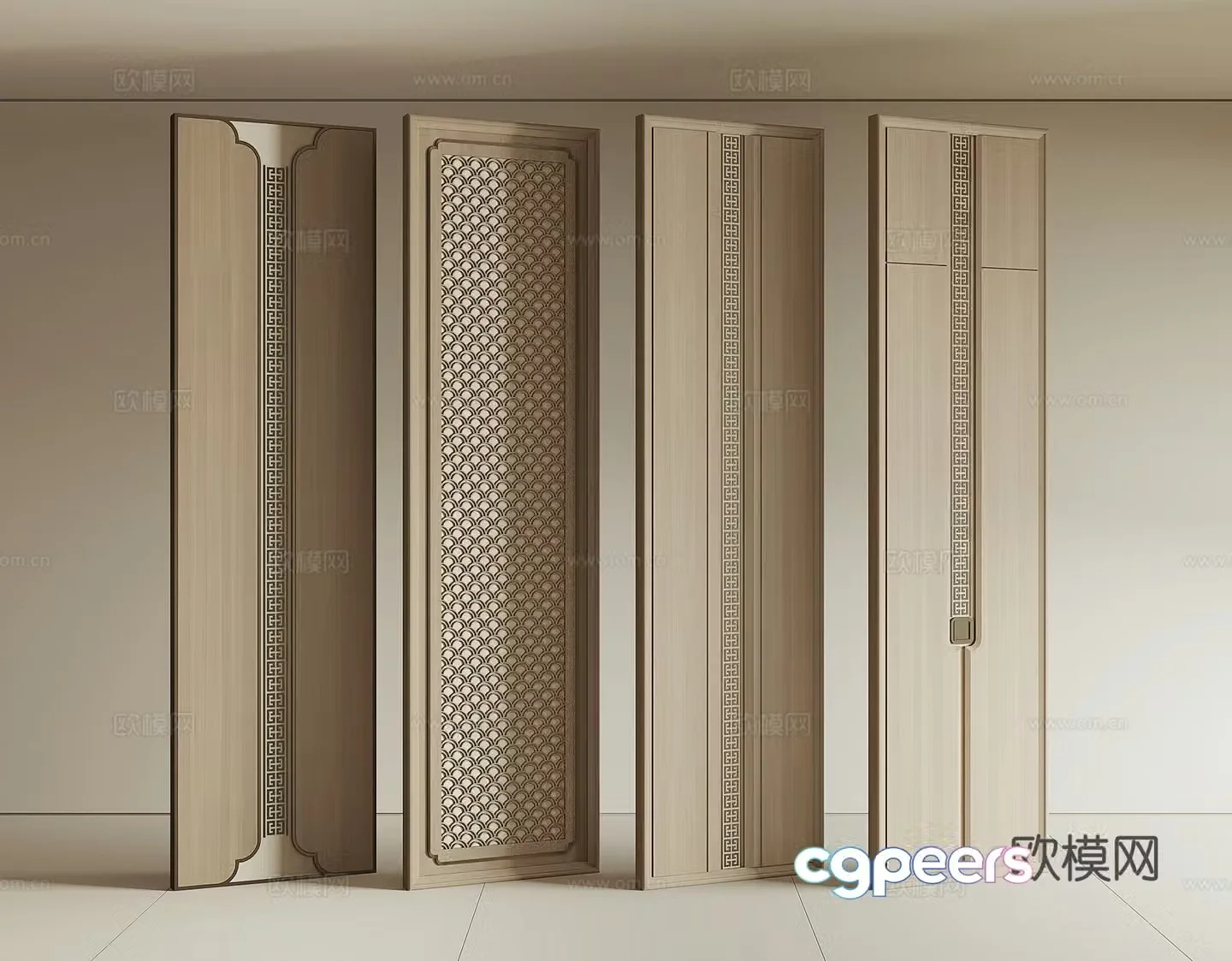 New Chinese wall panel 3D model
