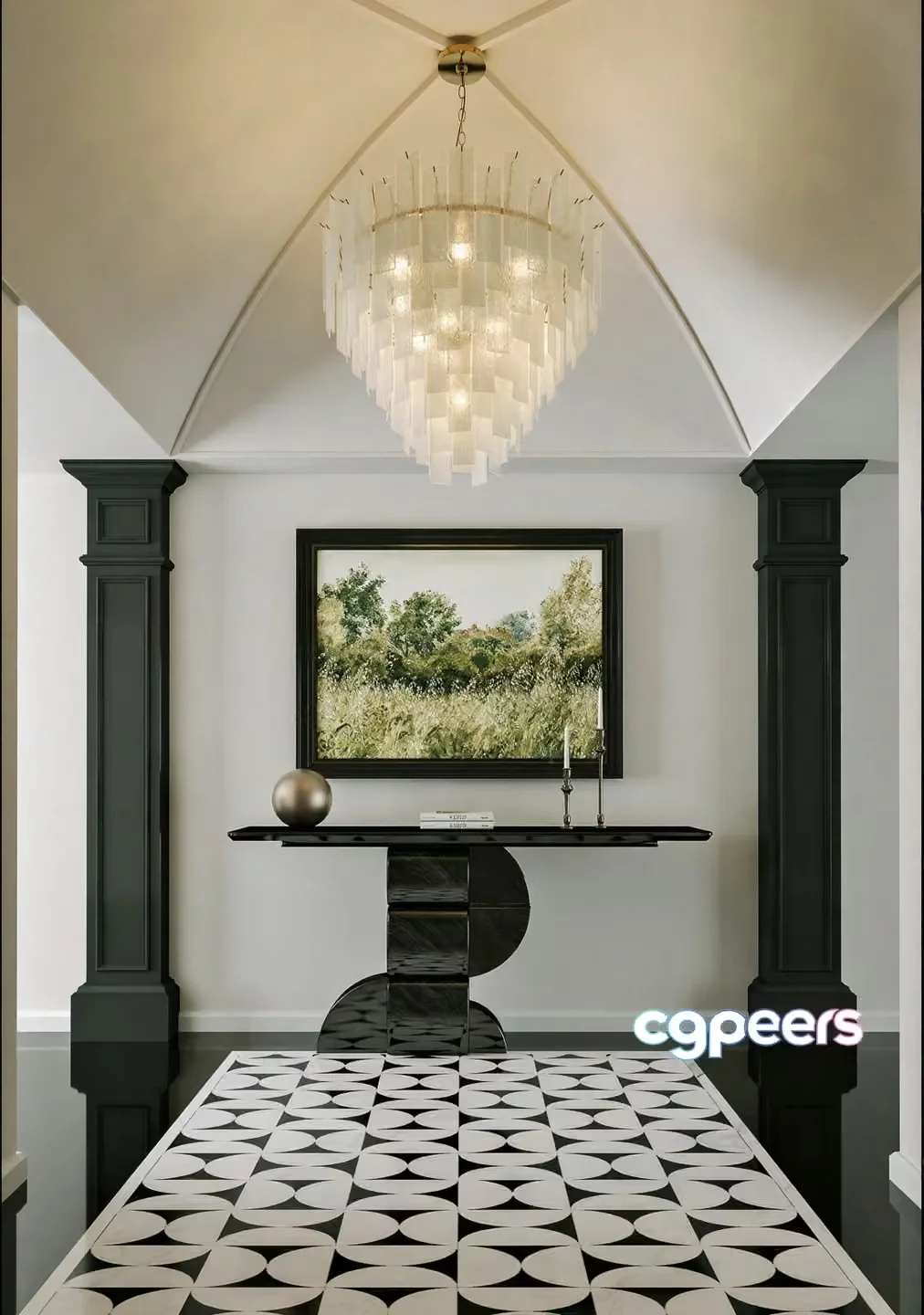 A Modern Chandelier 3D Model – 5888 – CORONA Render