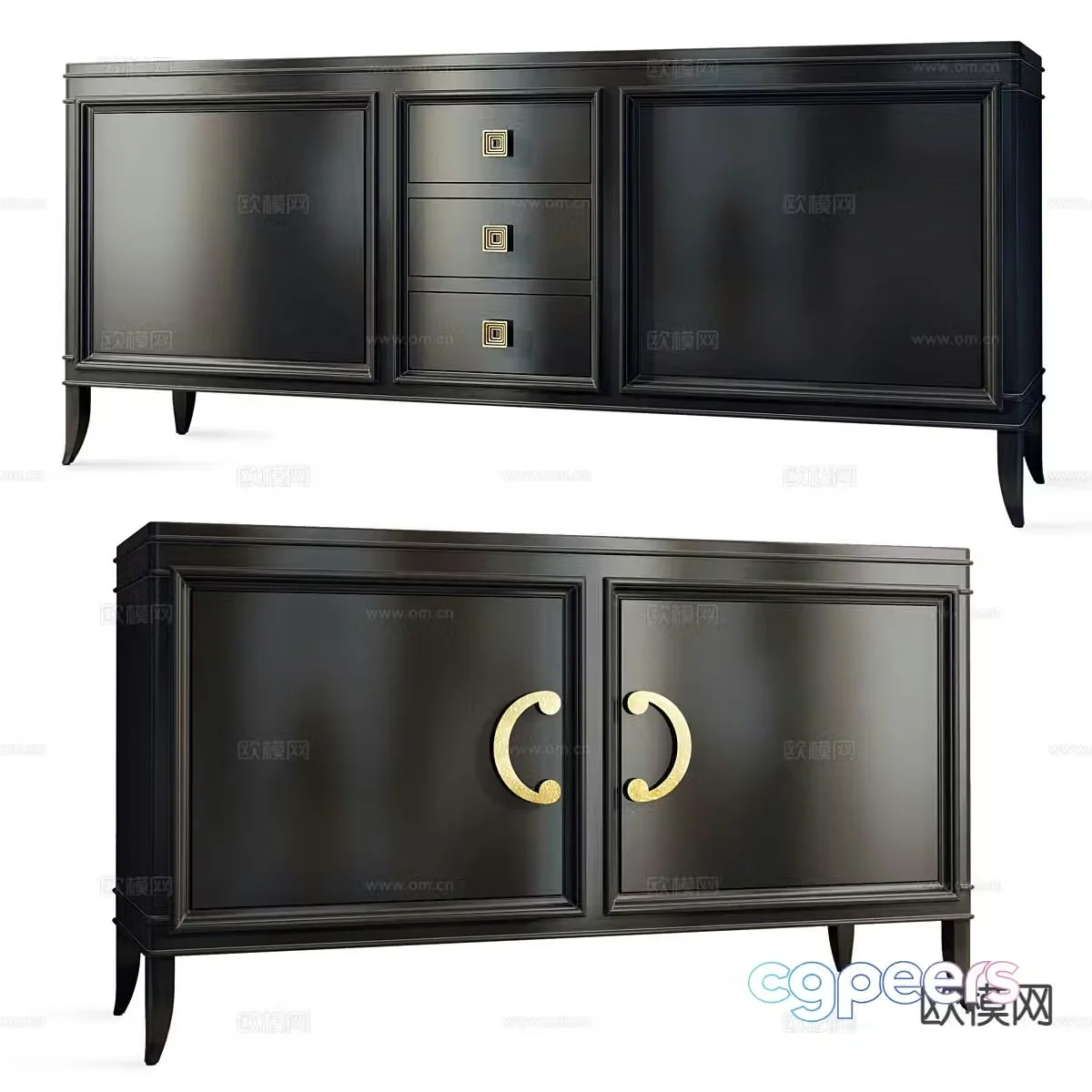 Simple European side cabinet entrance cabinet 3D model