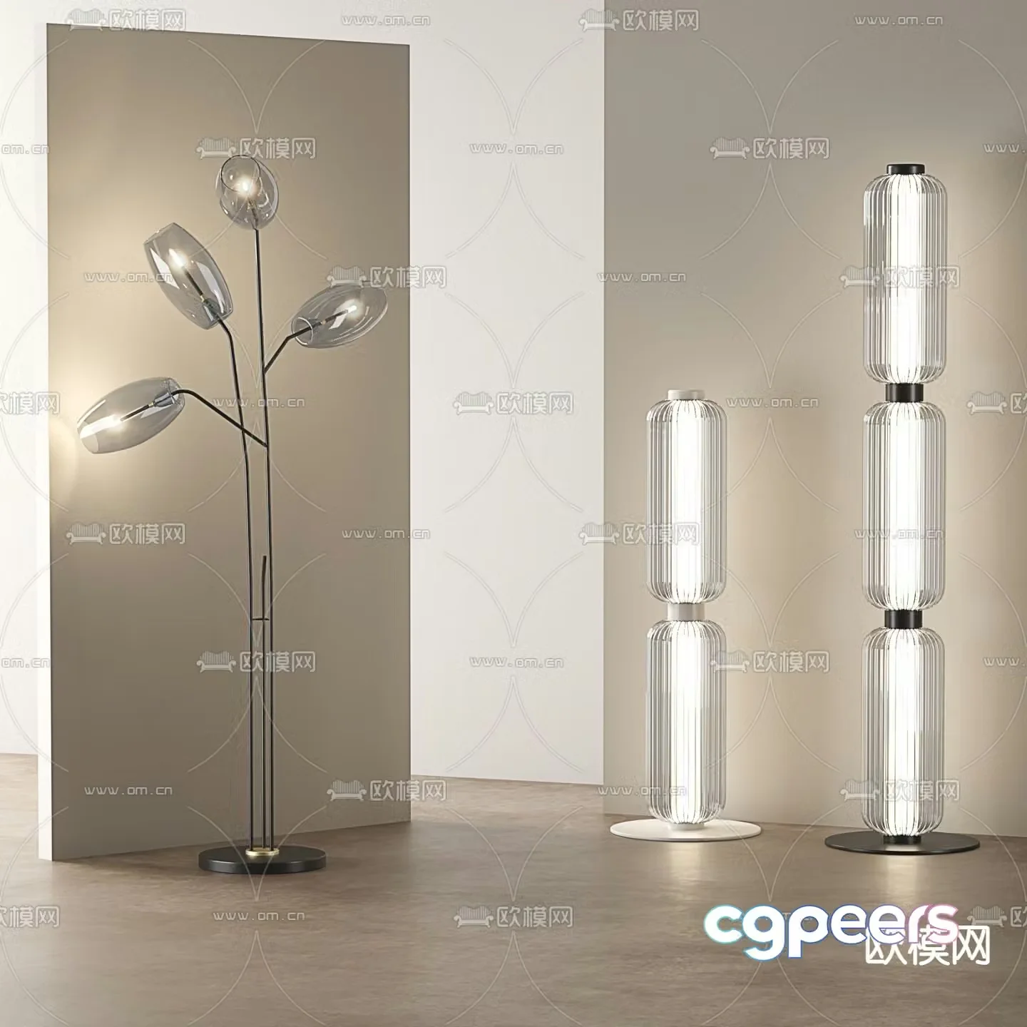 Glass floor lamp 3d model