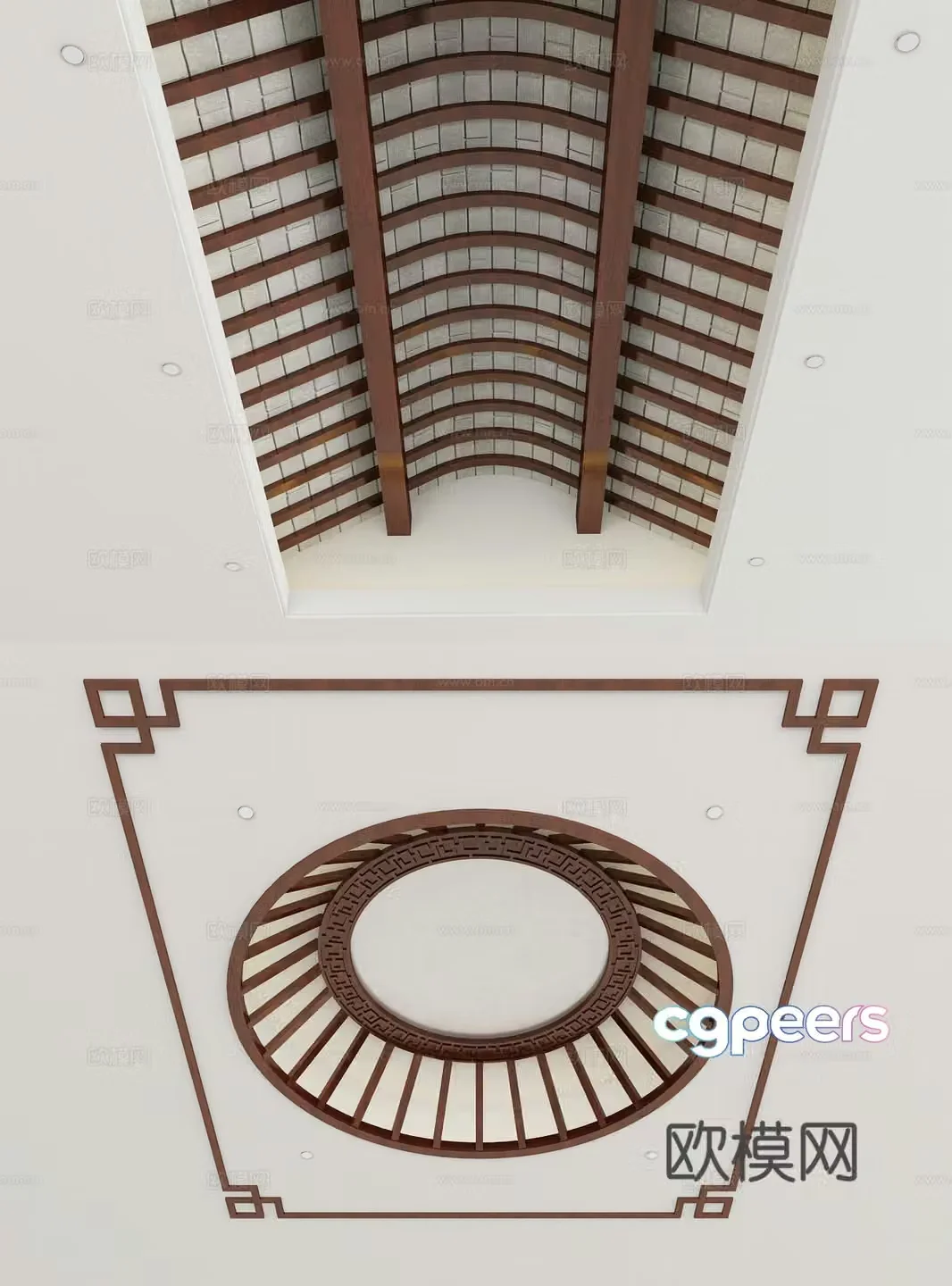 New Chinese style ceiling 3D model