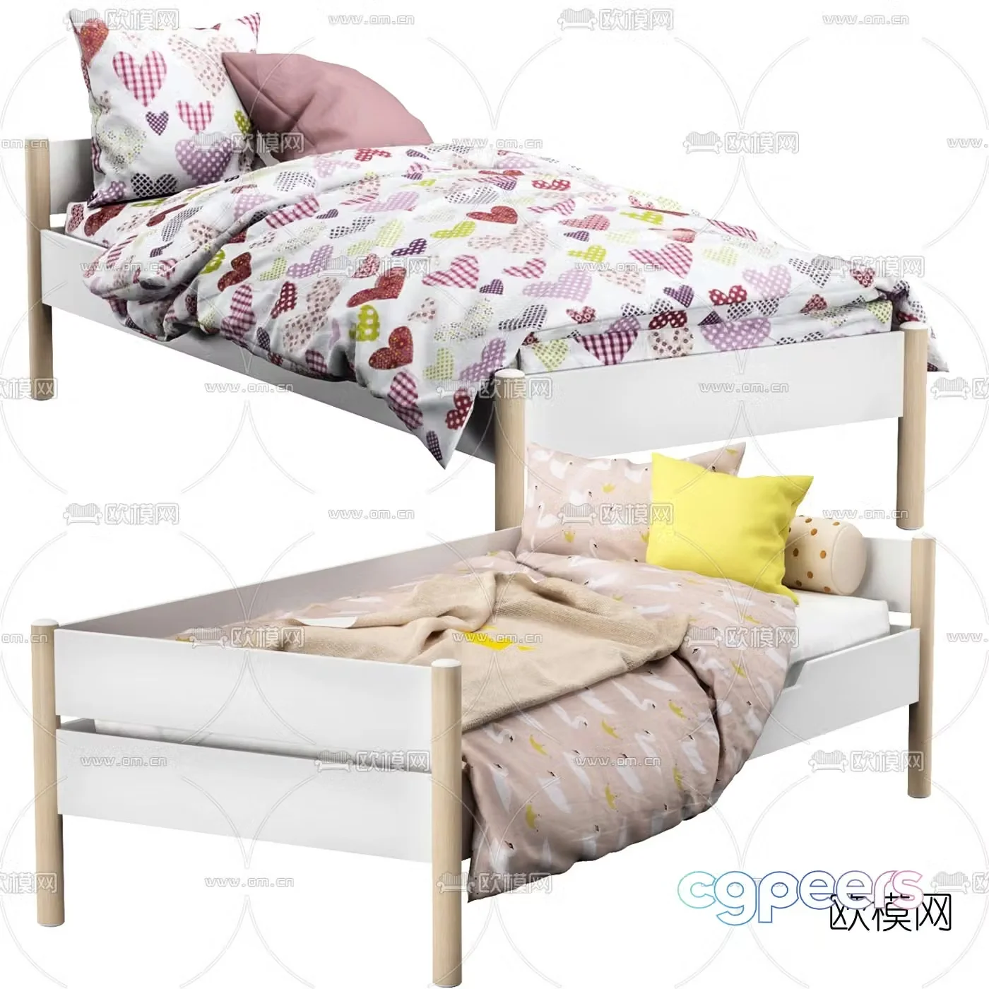 Modern children’s bed 3d model