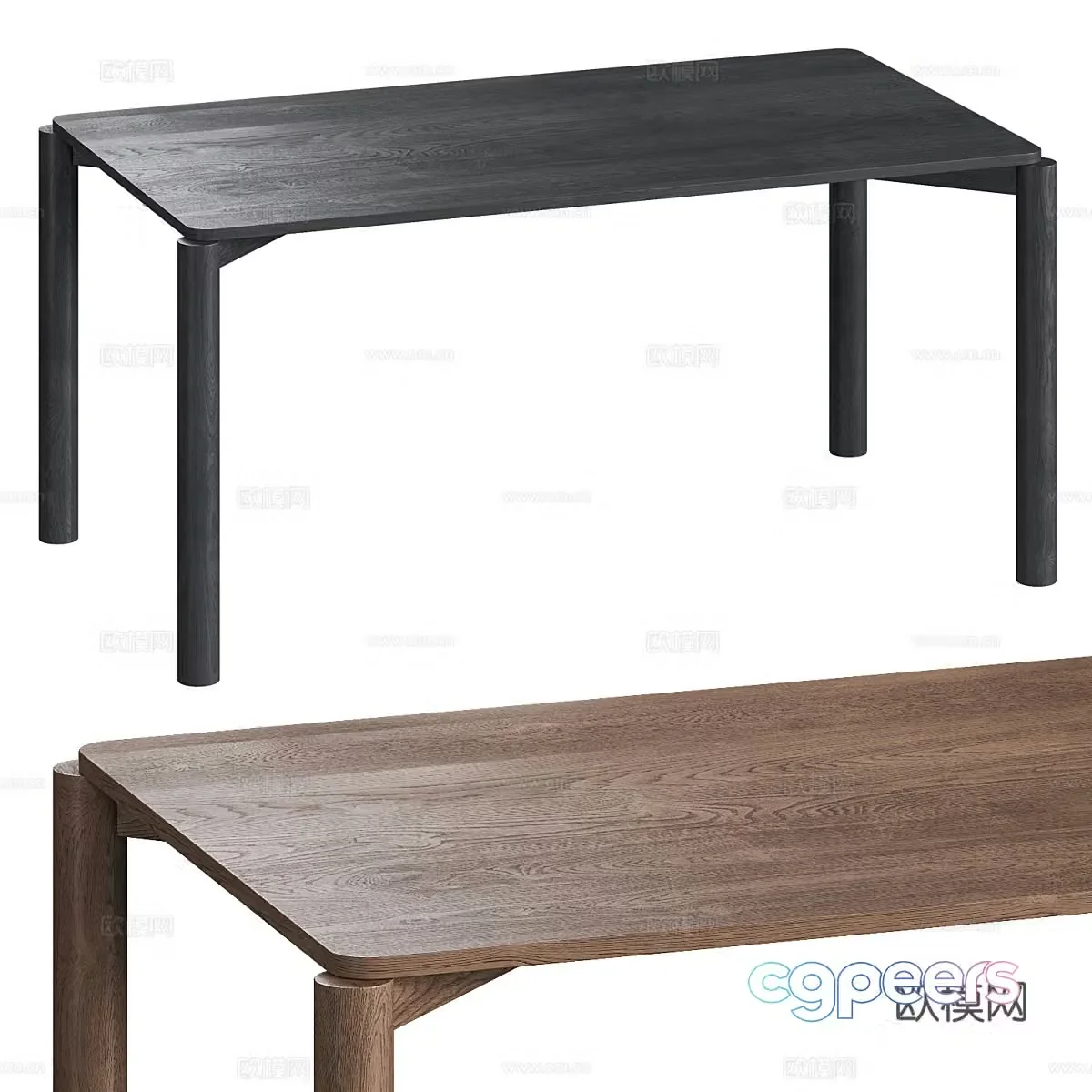 Modern Italian Dion Deephouse solid wood dining table 3D model