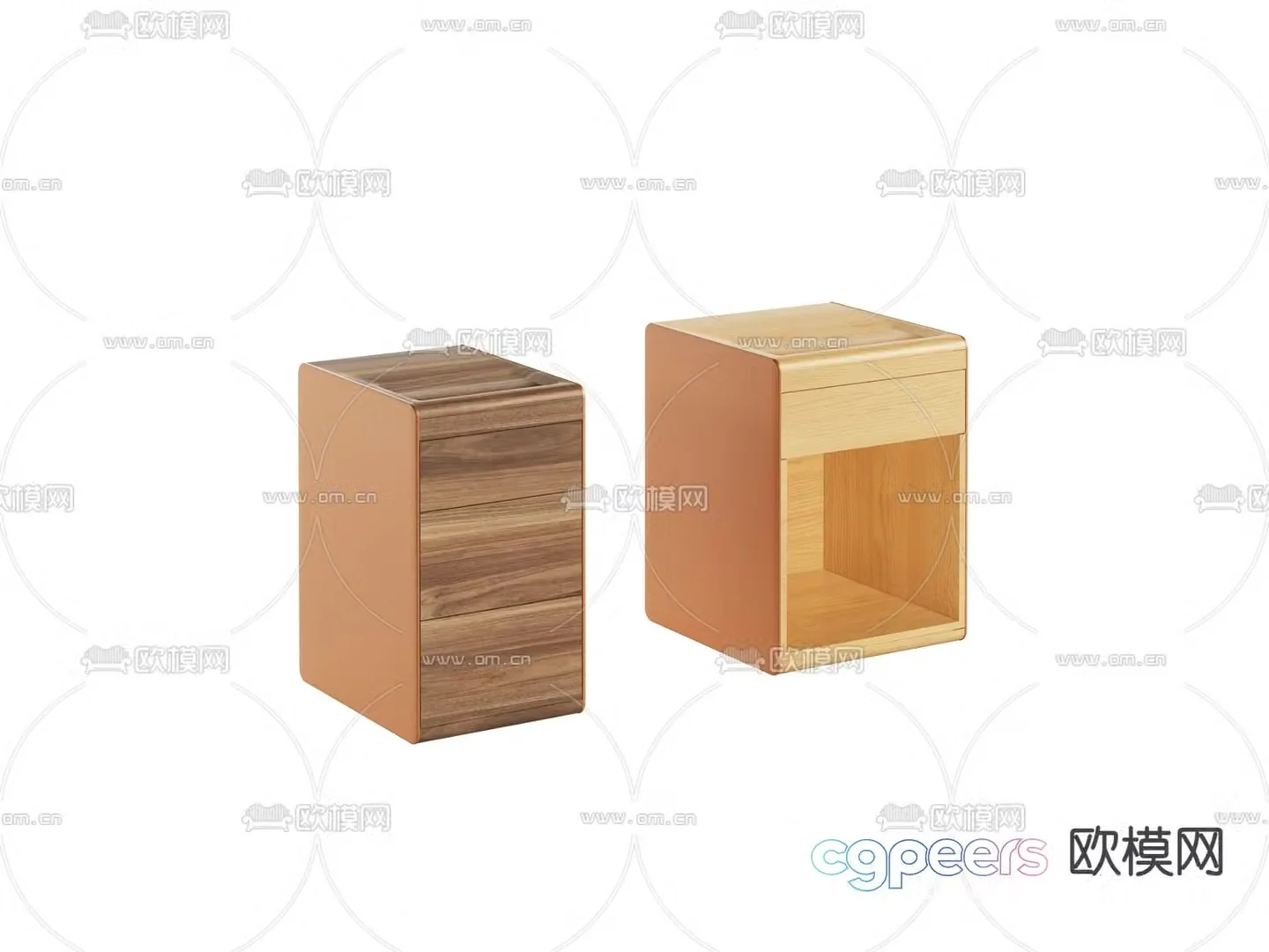 Modern side table corner table storage cabinet 3D model