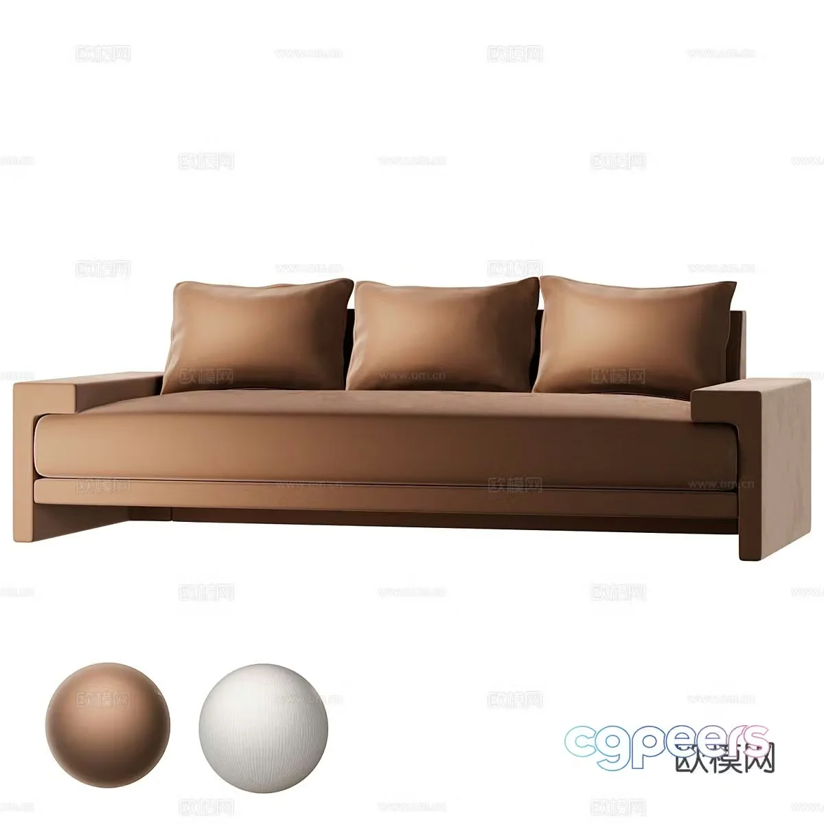 Italian three-seat sofa 3D model