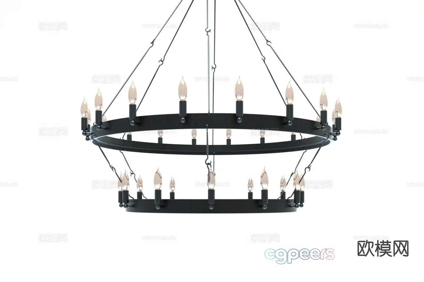 Modern round chandelier 3d model