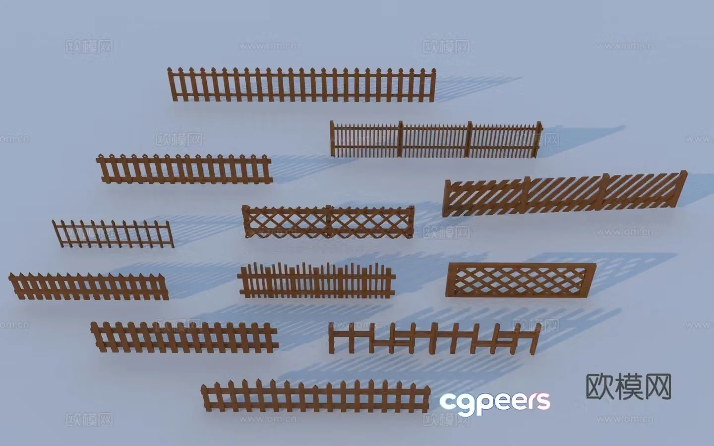 Modern fence fence 3d model
