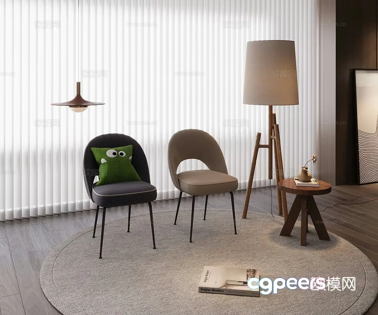 Modern single chair 3d model