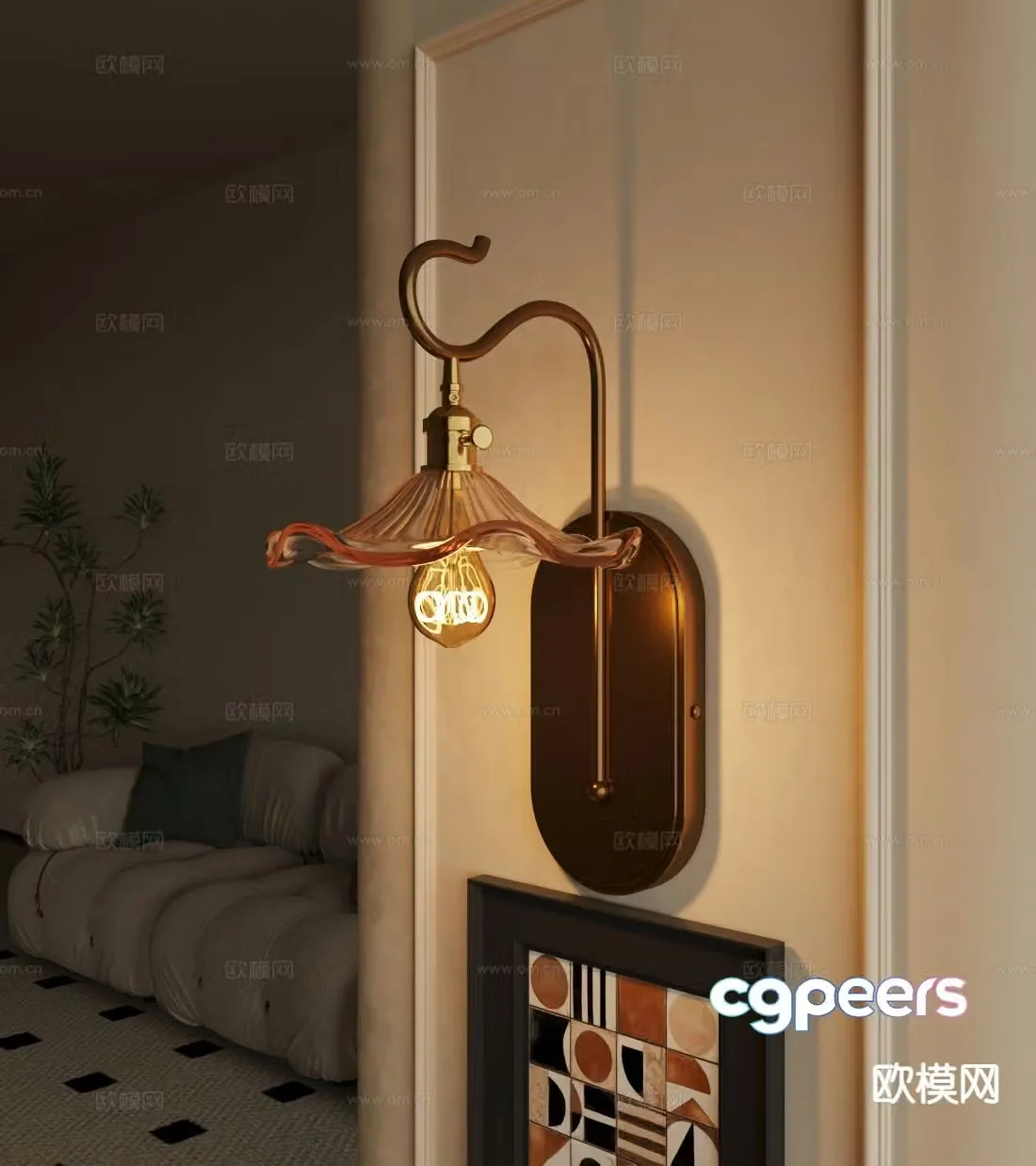 French wall light 3d model
