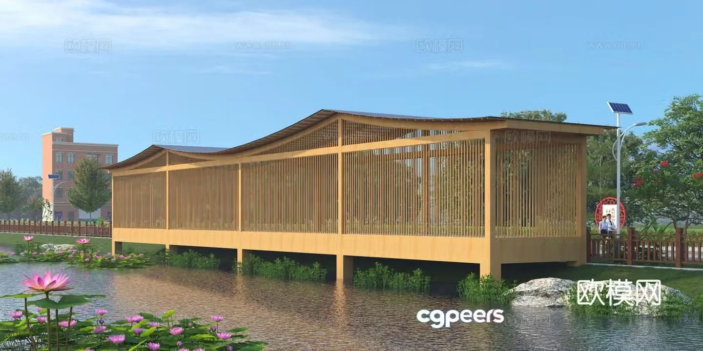 Dragon Boat Shed Engineering Perspective 3D Model